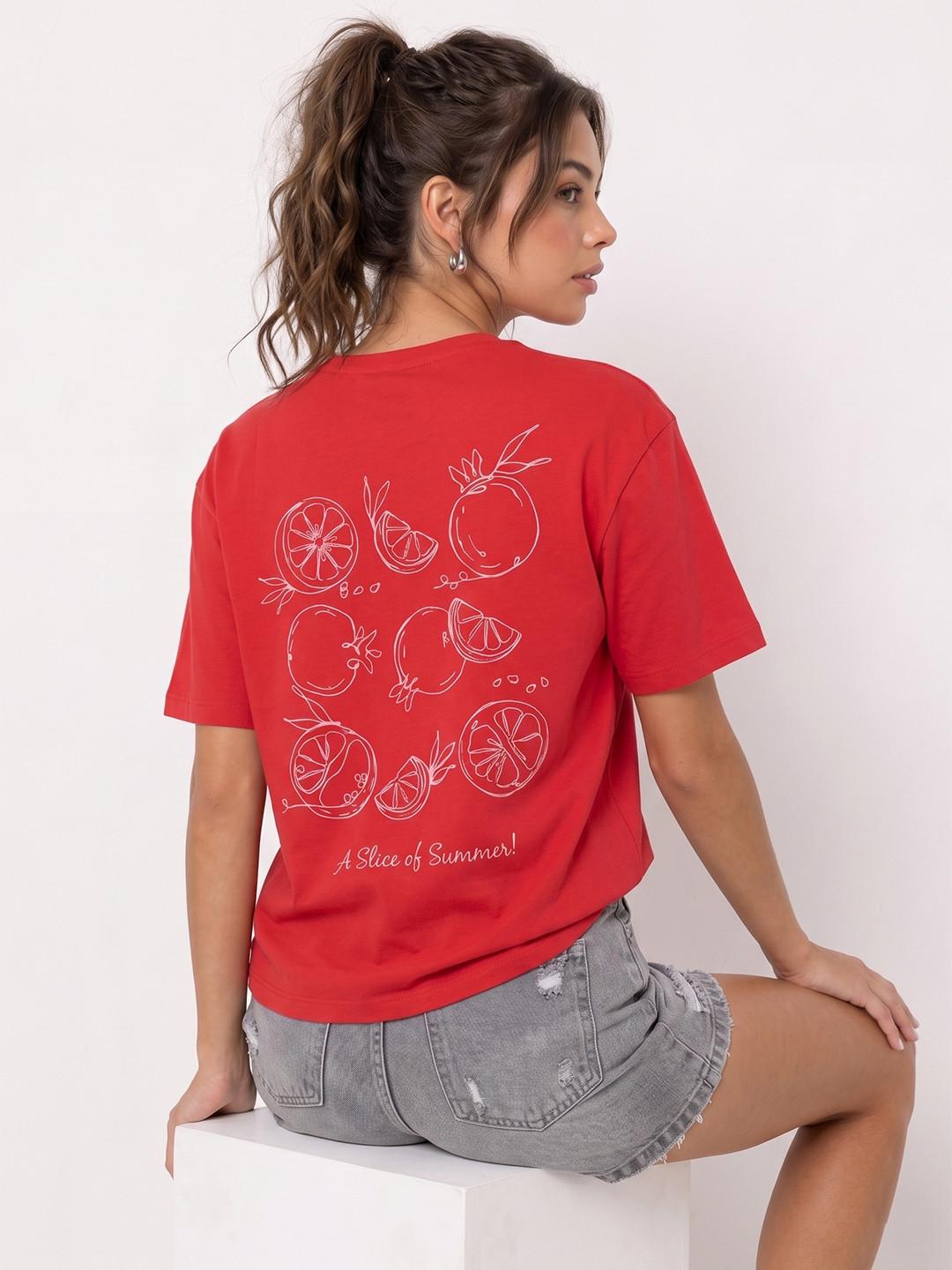 The Roadster Life Co. Printed Drop-Shoulder Sleeves Relaxed Fit T-shirt