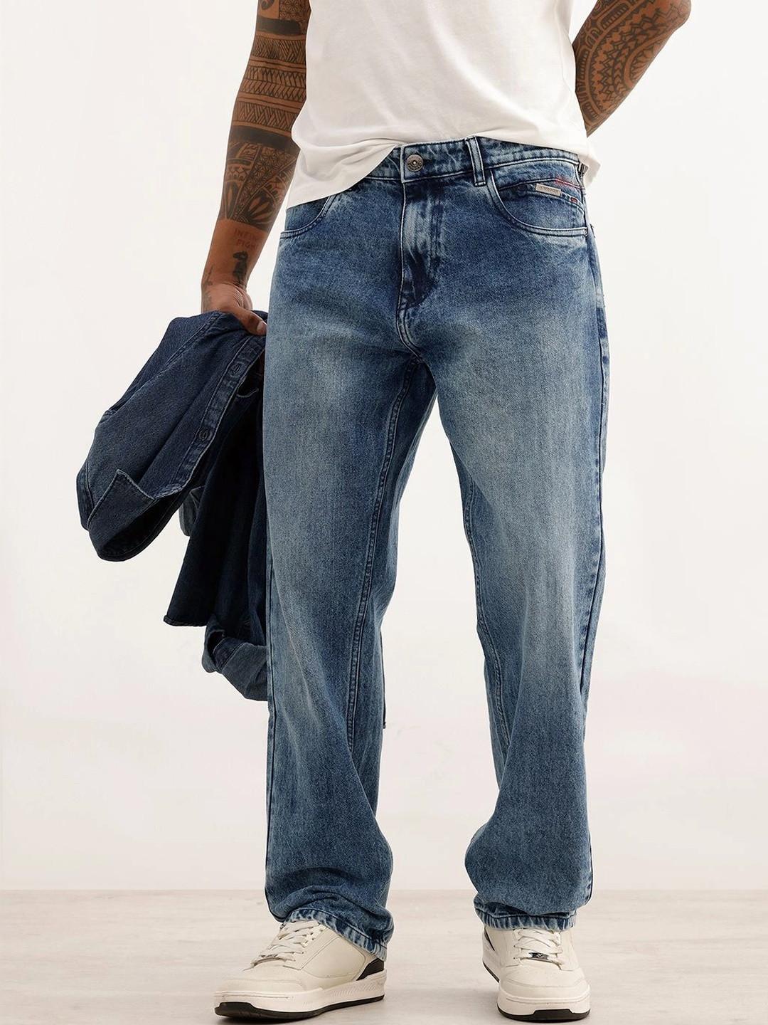 WROGN Men Anti Relaxed Fit High-Rise Stretchable Jeans