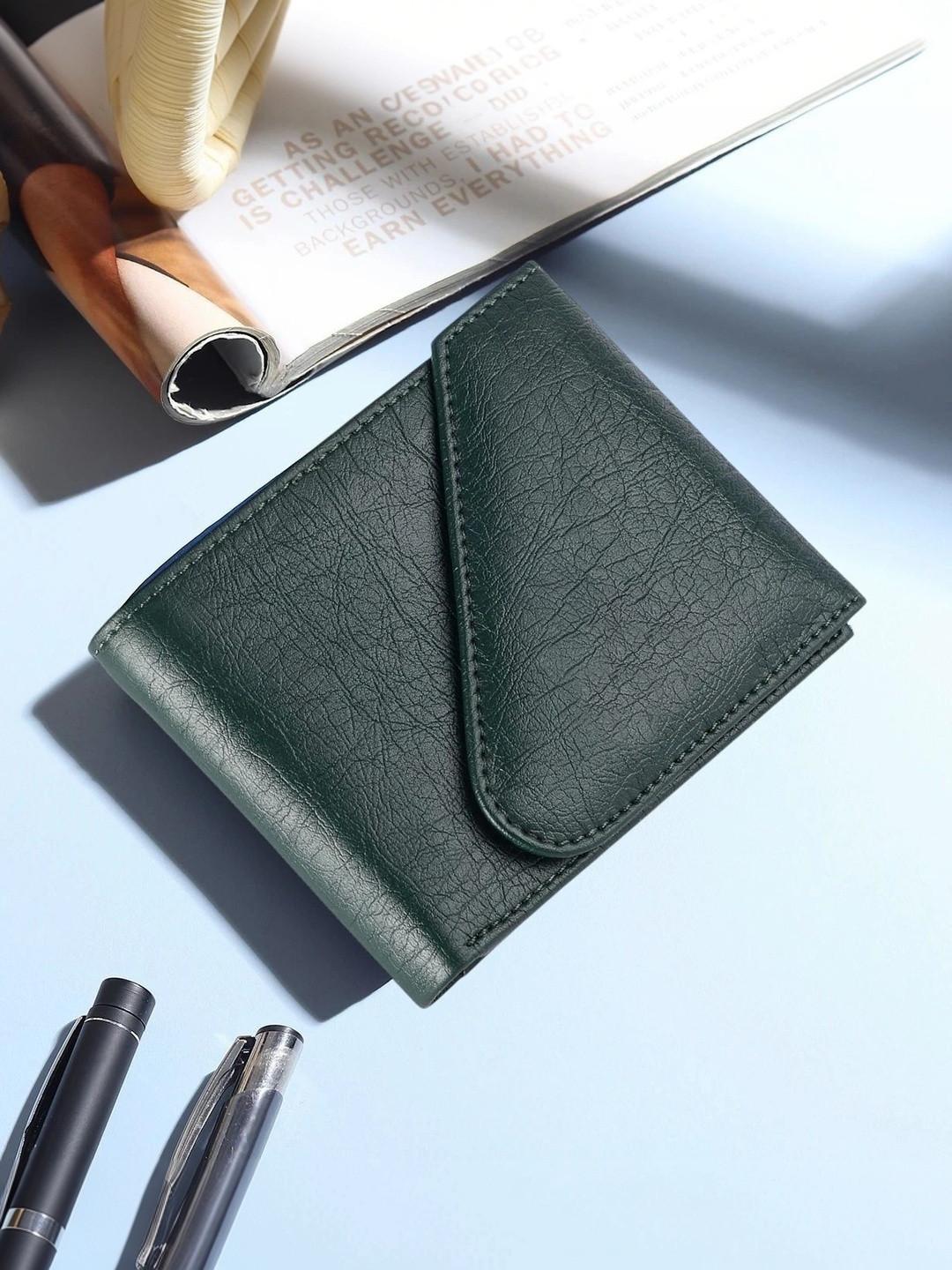 BIF Men Textured PU Two Fold Wallet