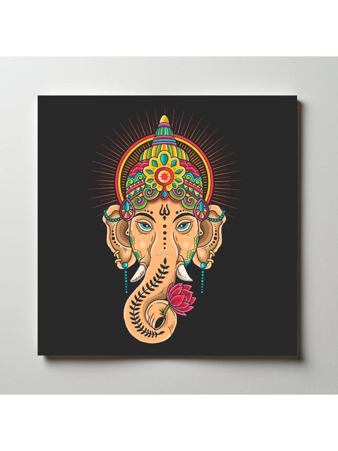 ARTOLIC Cream & Green Ganesha Head Wall Sticker