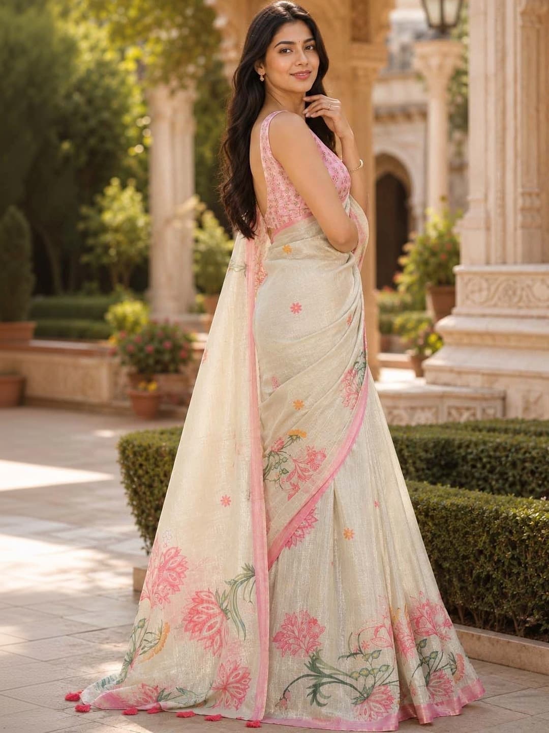 Aadatein Floral Art Silk Kanjeevaram Saree