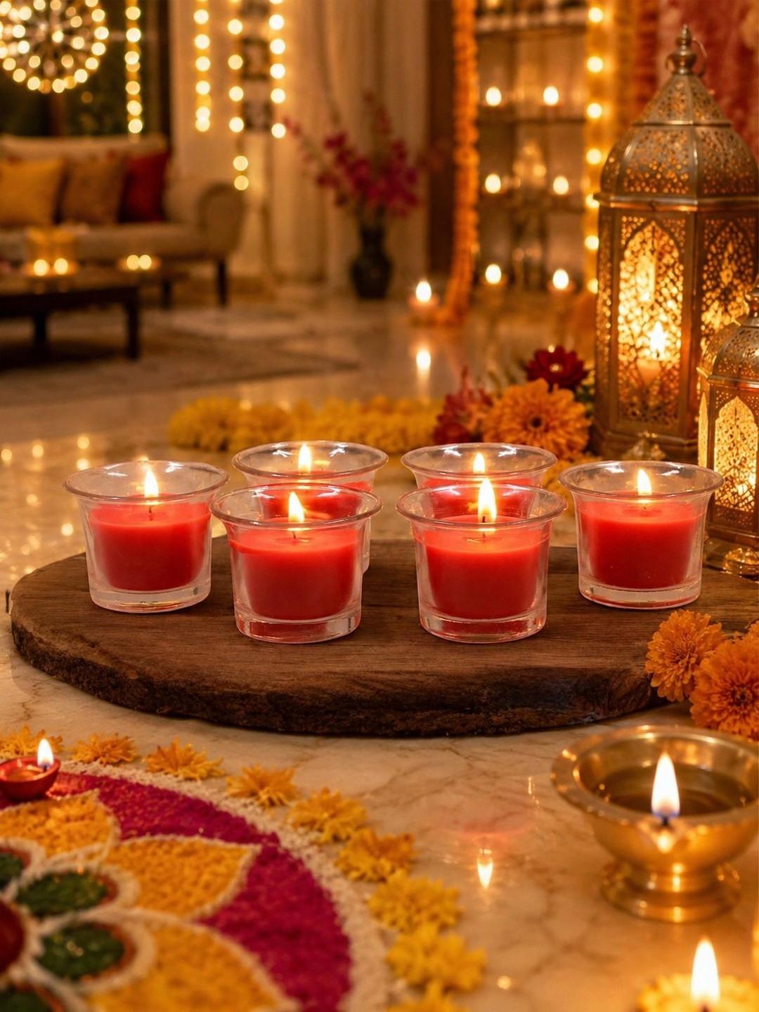 EasyERA Red 6 pieces Tea Light Candle