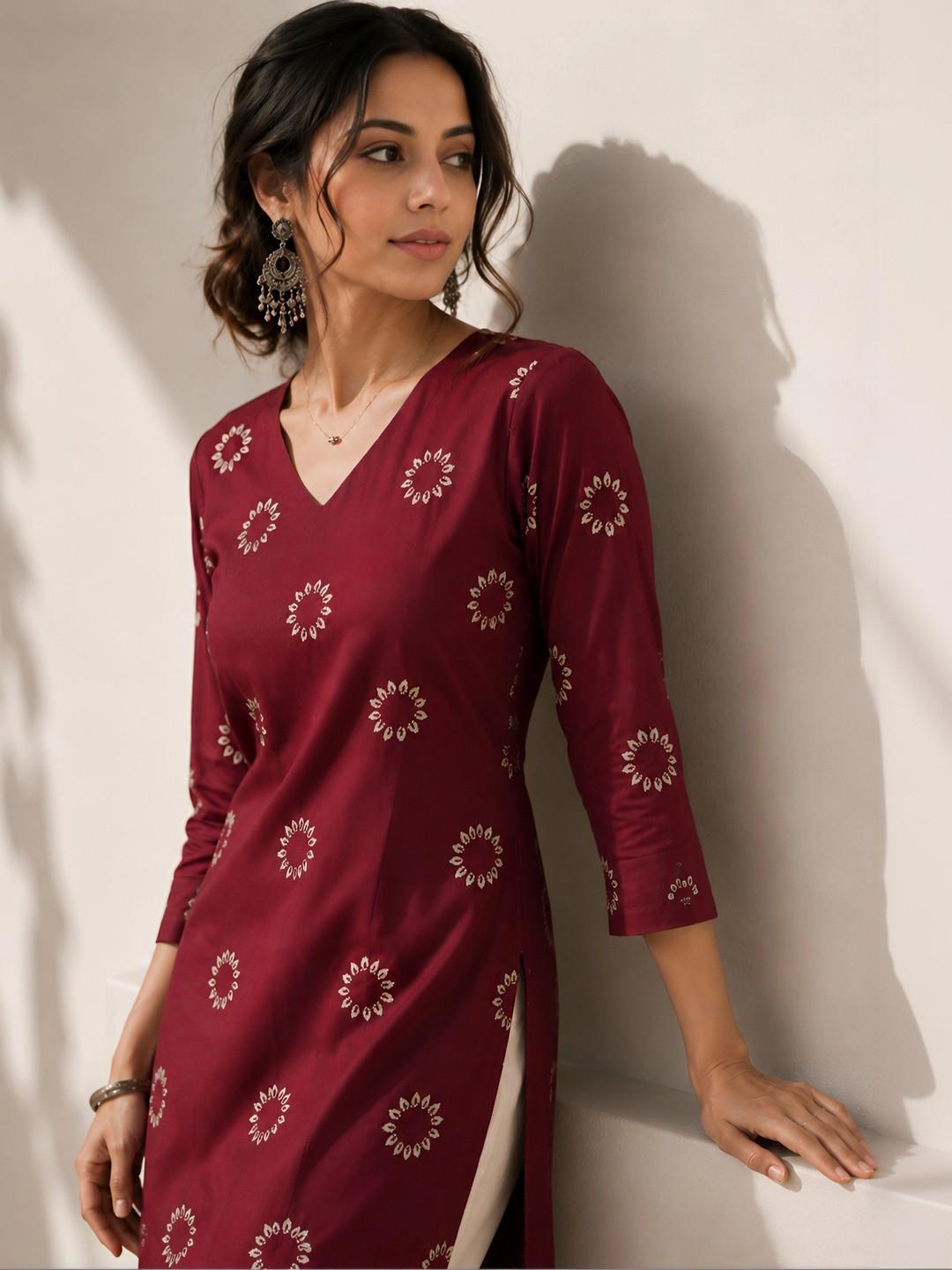 Tabeedah Women Ethnic Motifs Printed Handloom Kurta