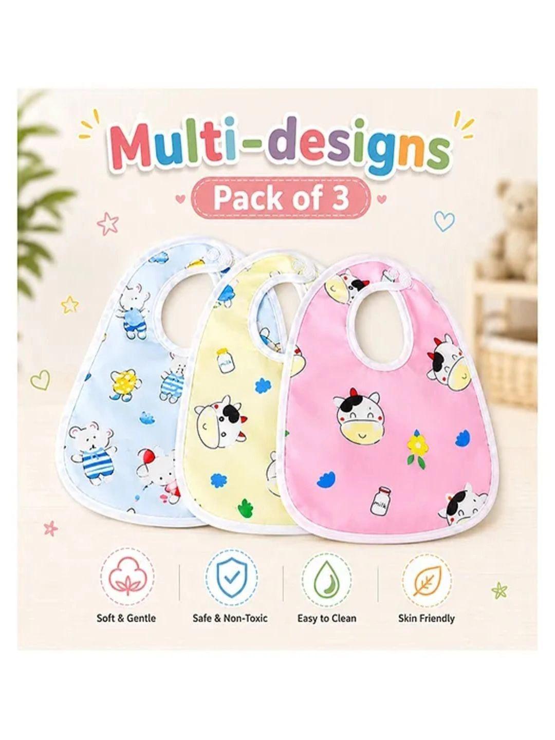 TOTILO Infants Pack Of 3 Printed Bibs