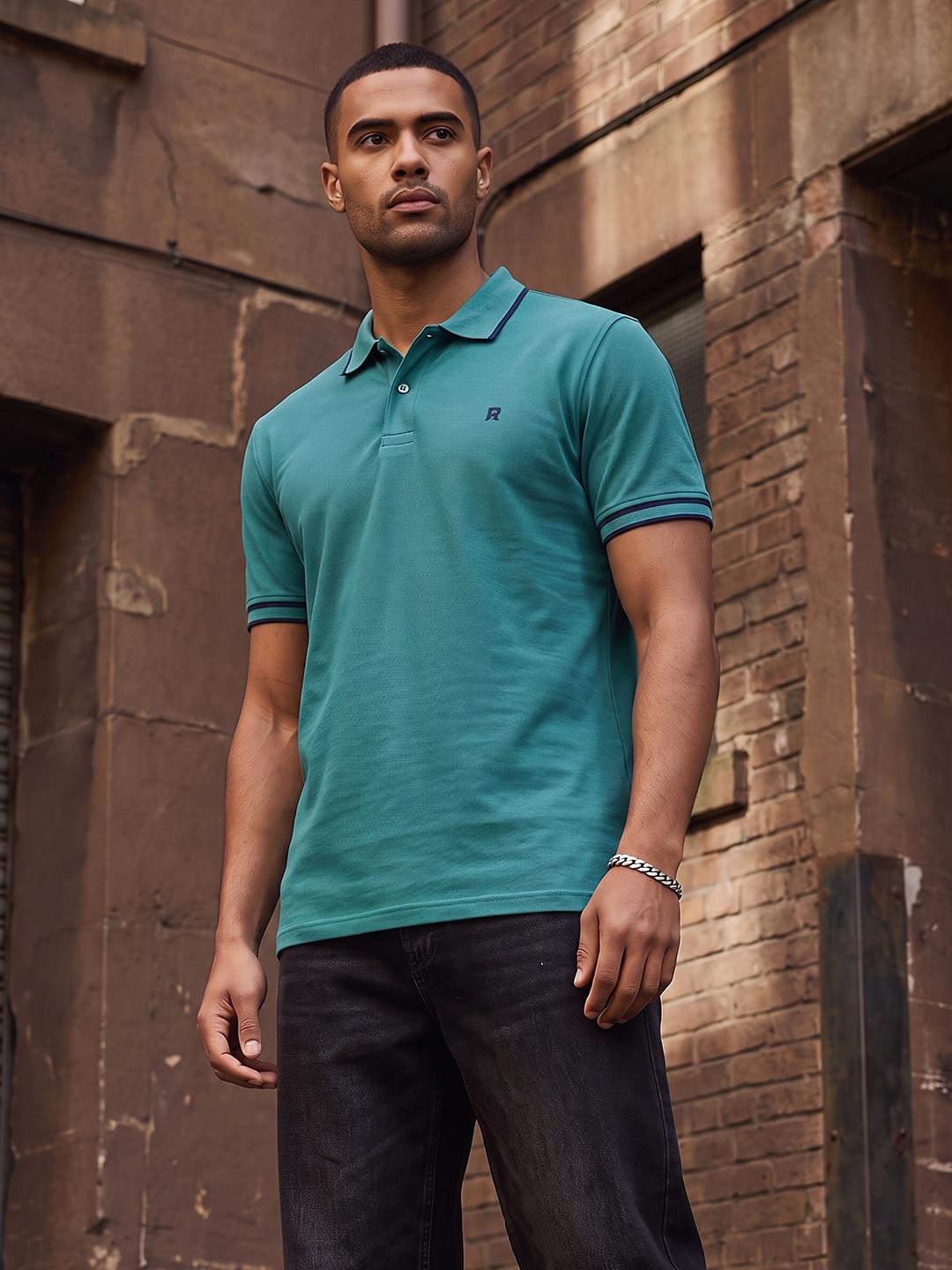 Roadster Men Brand Logo Polo Collar Pure Cotton T-shirt