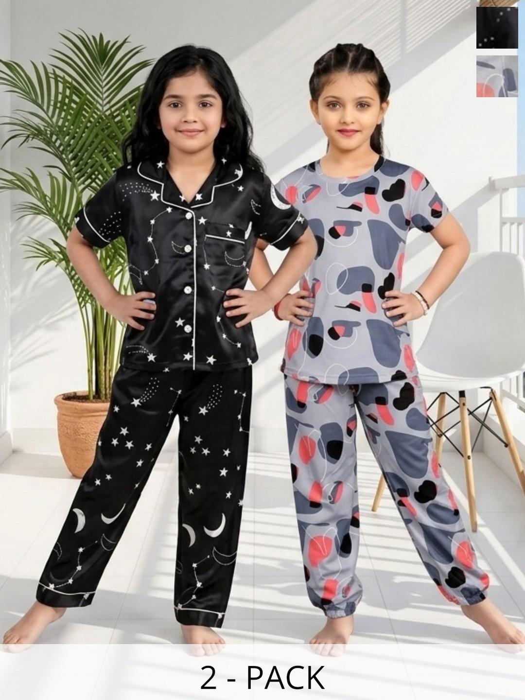 BAESD Girls Printed Short Sleeves Nightdress