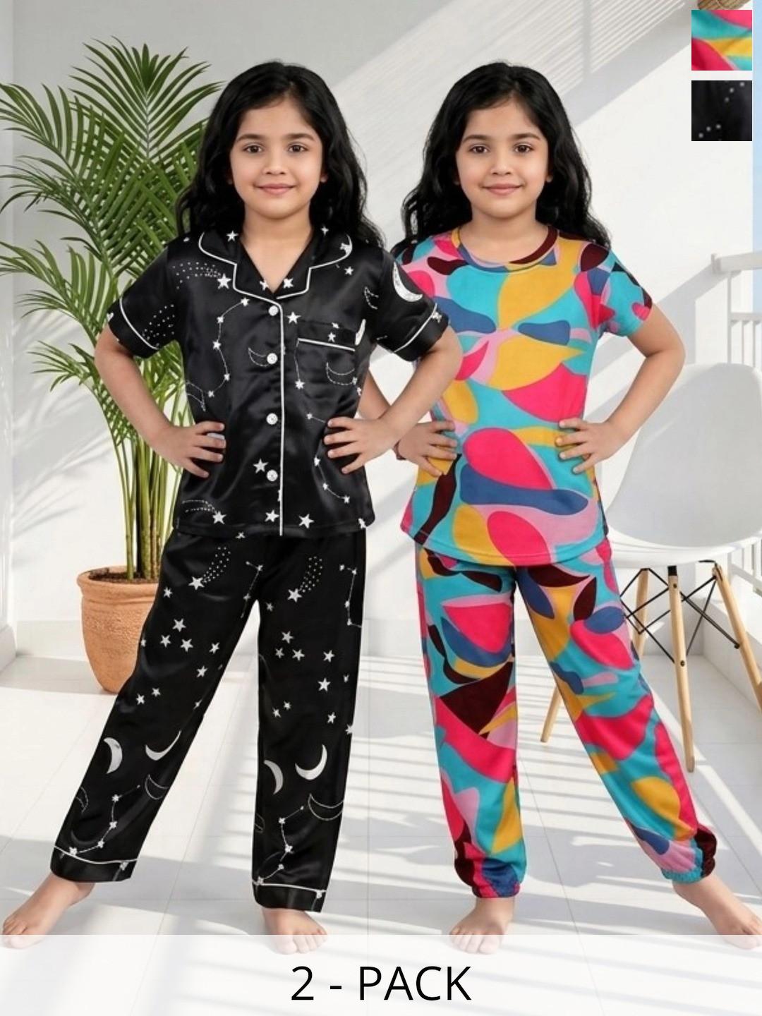 BAESD Girls Printed Short Sleeves Nightdress