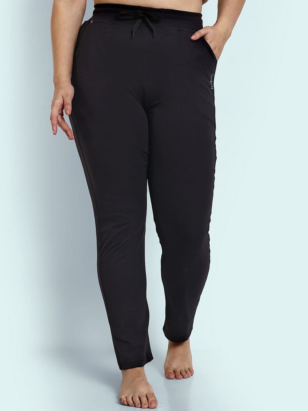 CUPID Women Plus Size Mid-Rise Yoga Sports Track Pant
