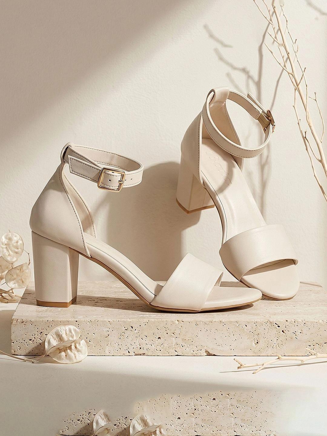 Bata Block Sandals with Buckles