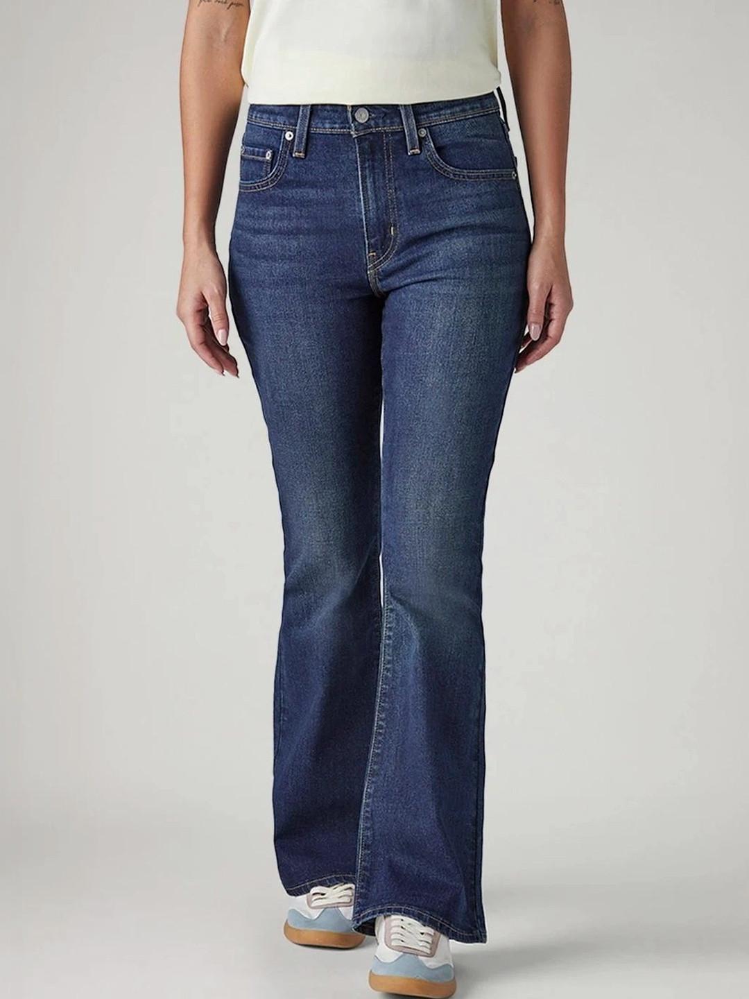 Levis Women Classic Flared High-Rise Light Fade Stretchable Jeans