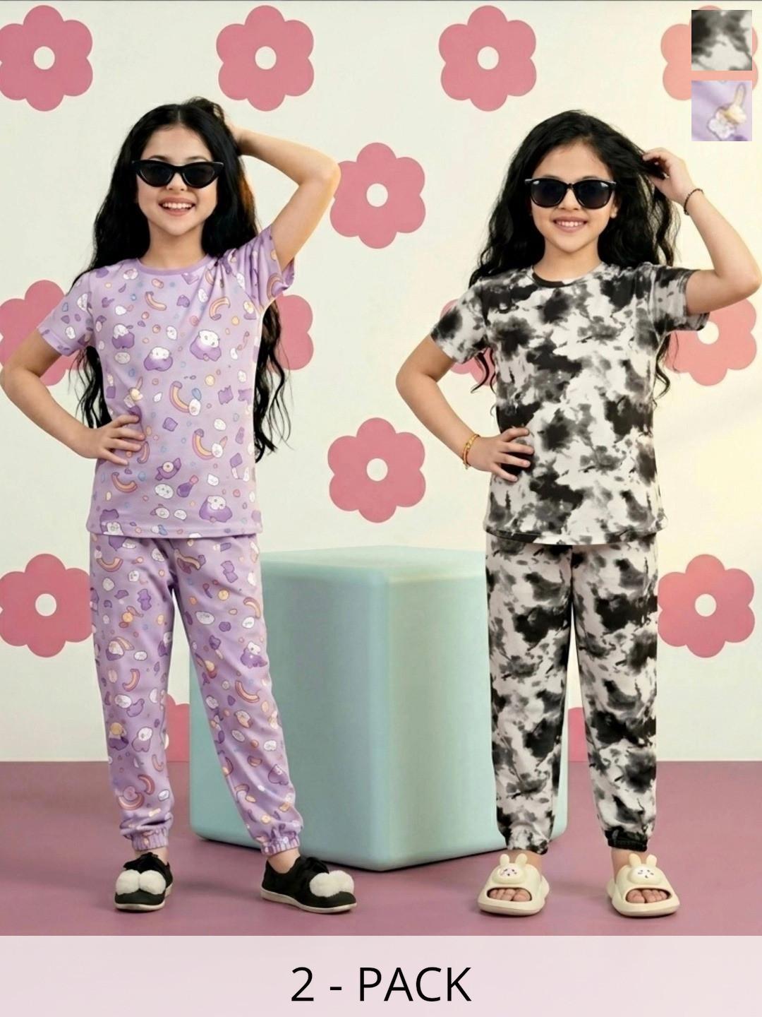 BAESD Girls Printed Short Sleeves Nightdress