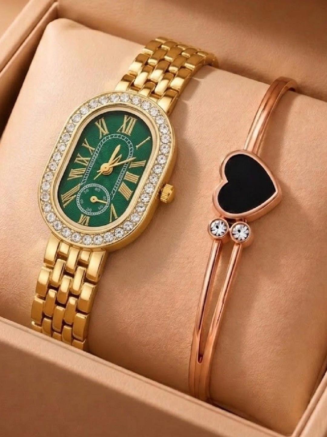 Moda Rapido Women Dial & Stainless Steel Bracelet Style Straps Analogue Watch Moda Capsul Gold&Black dil