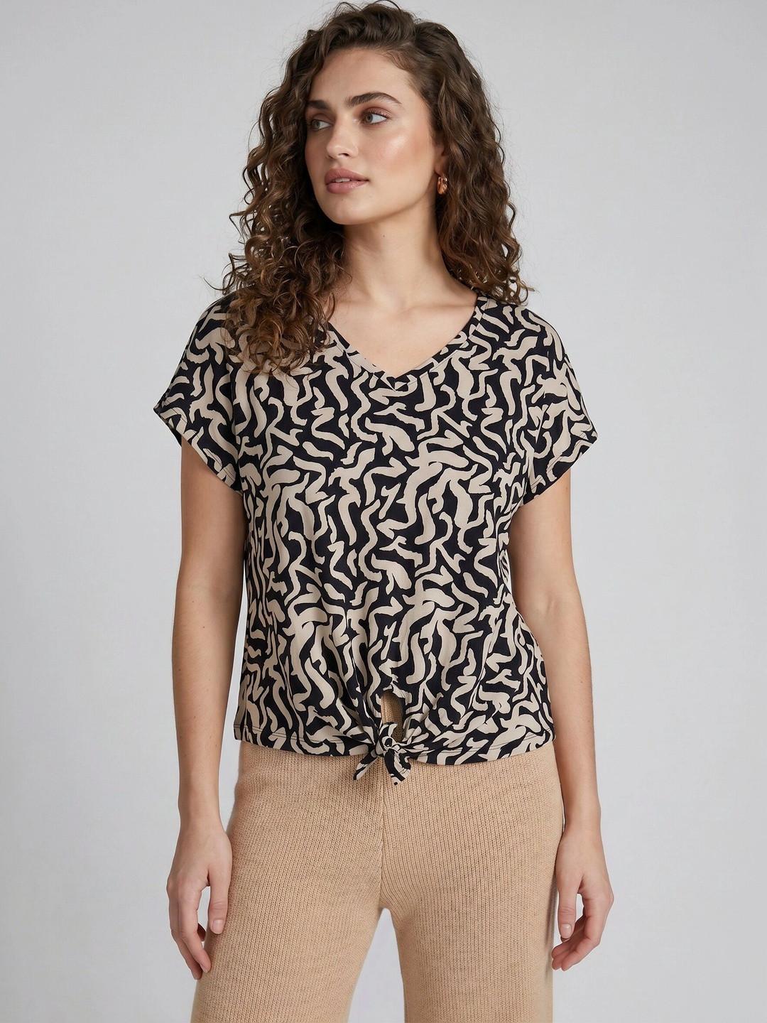 glitchez Print Cotton Top