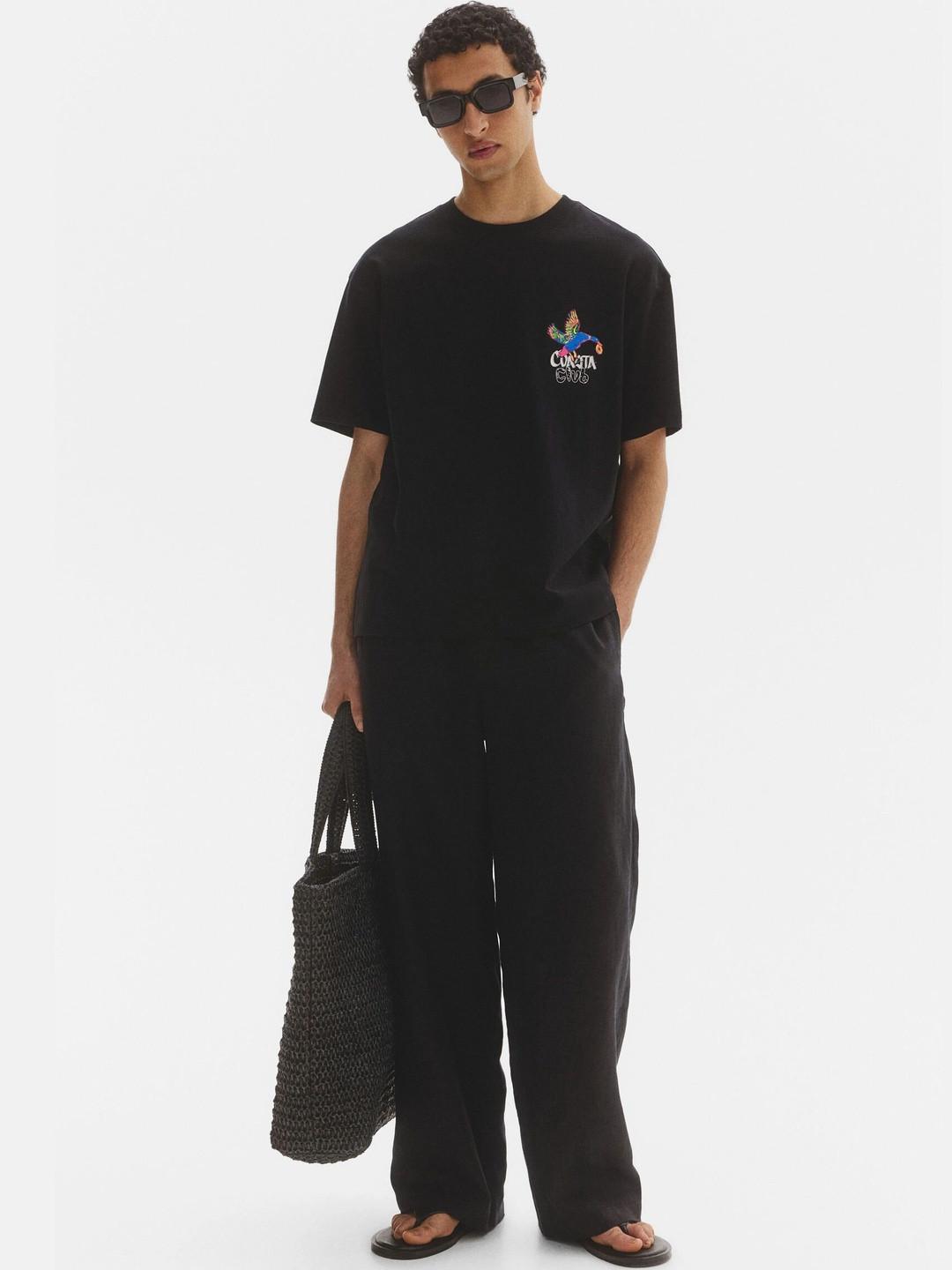 H&M Relaxed Fit Printed Cotton T-shirt