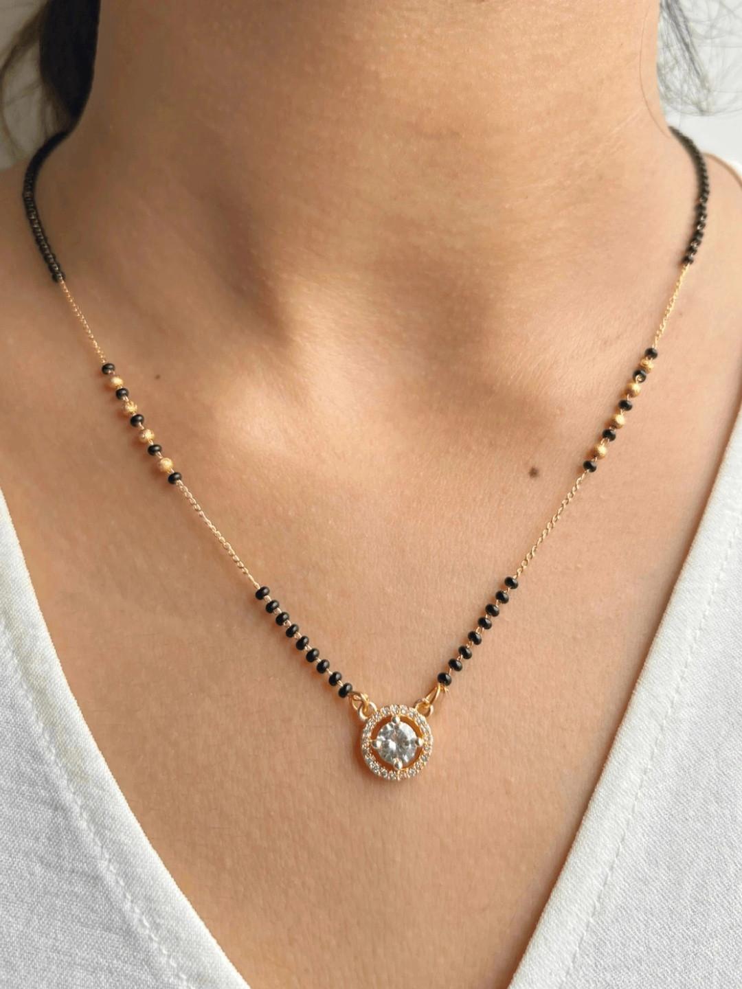 Dbell Gold-Plated Zircon Mangalsutra