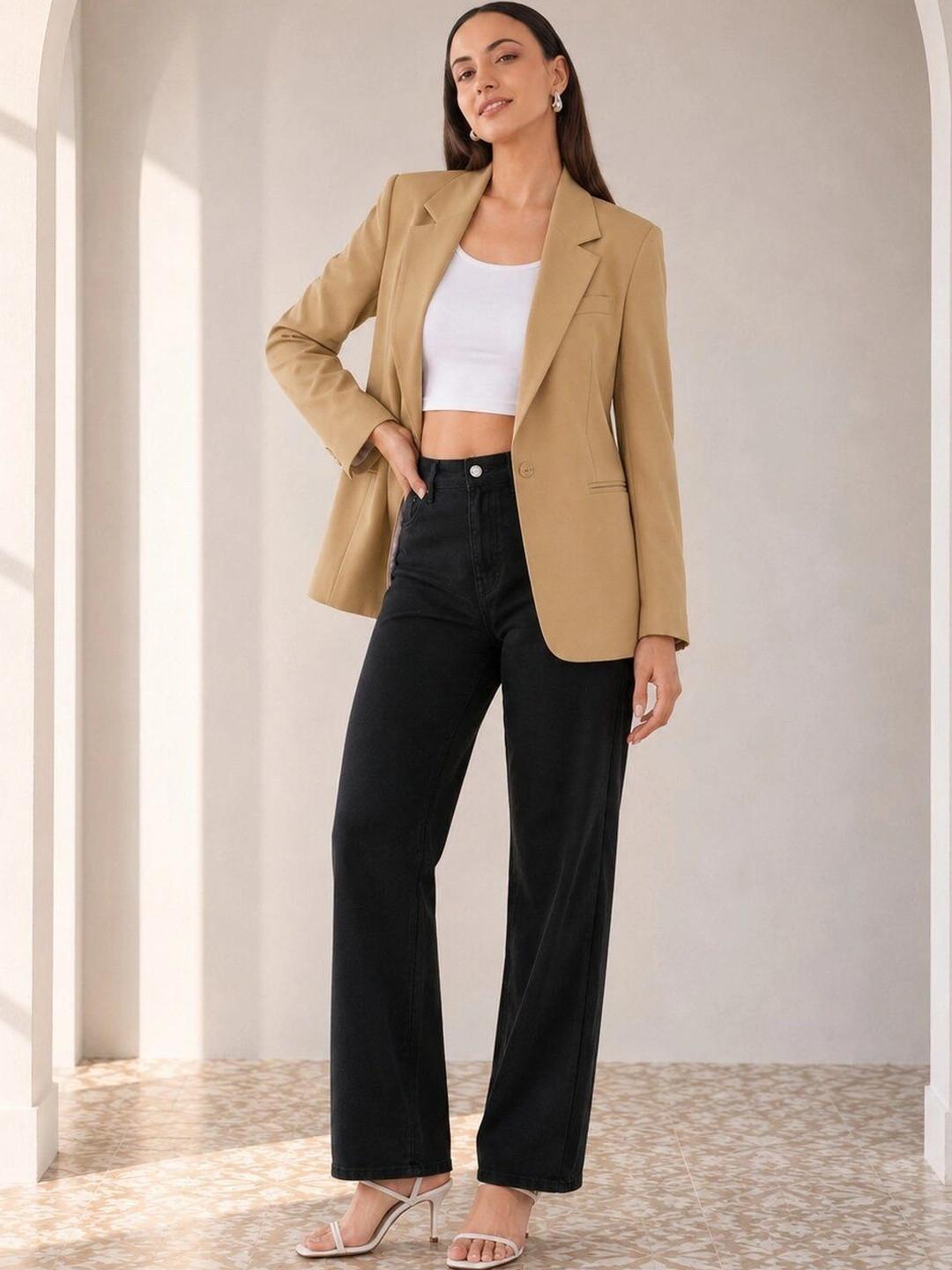 Integration Notched Lapel Single-Breasted Tailored Fit Formal Blazers