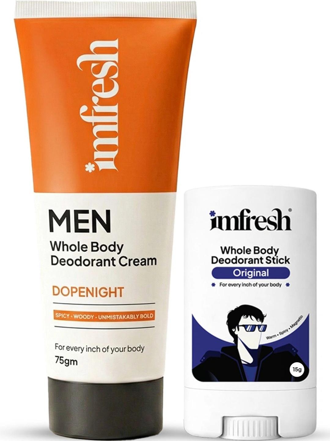 imfresh Men Dopenight Deodorant Cream - 75 g & Original Deo Stick - 12 g