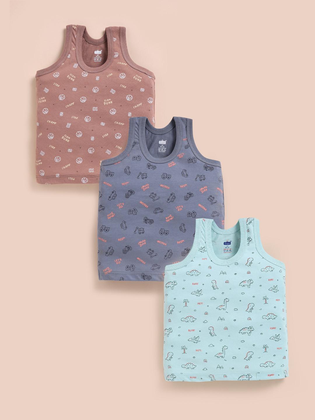 Simply Boys Pack of 3 Printed Cotton Basic