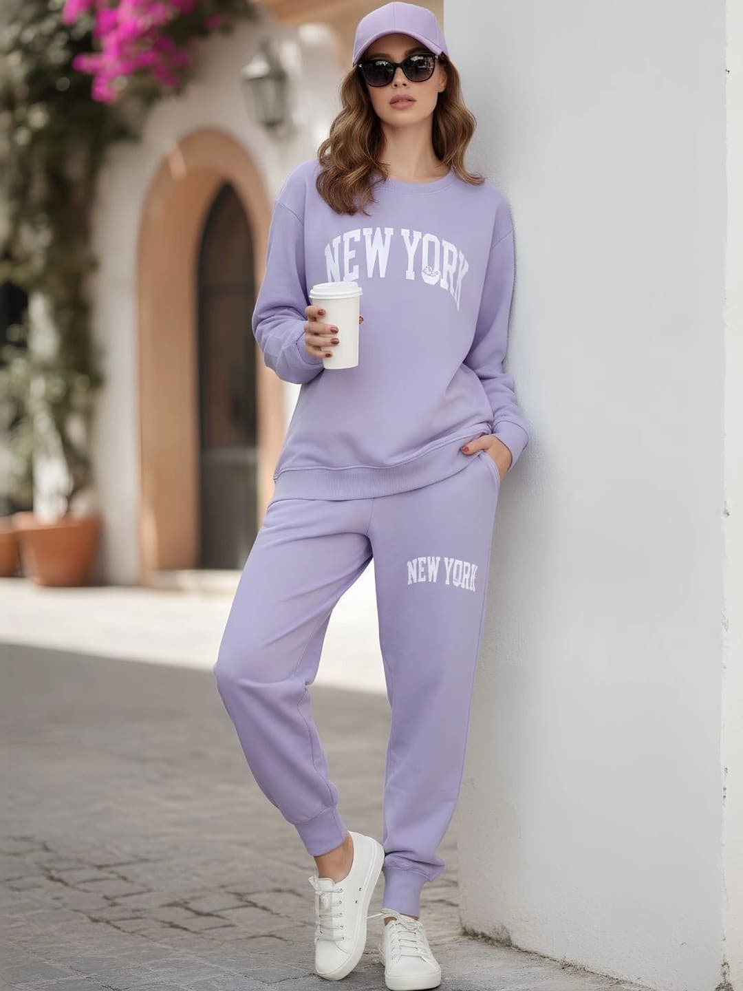 WEET Printed Cotton Sweatshirt & Joggers Tracksuit