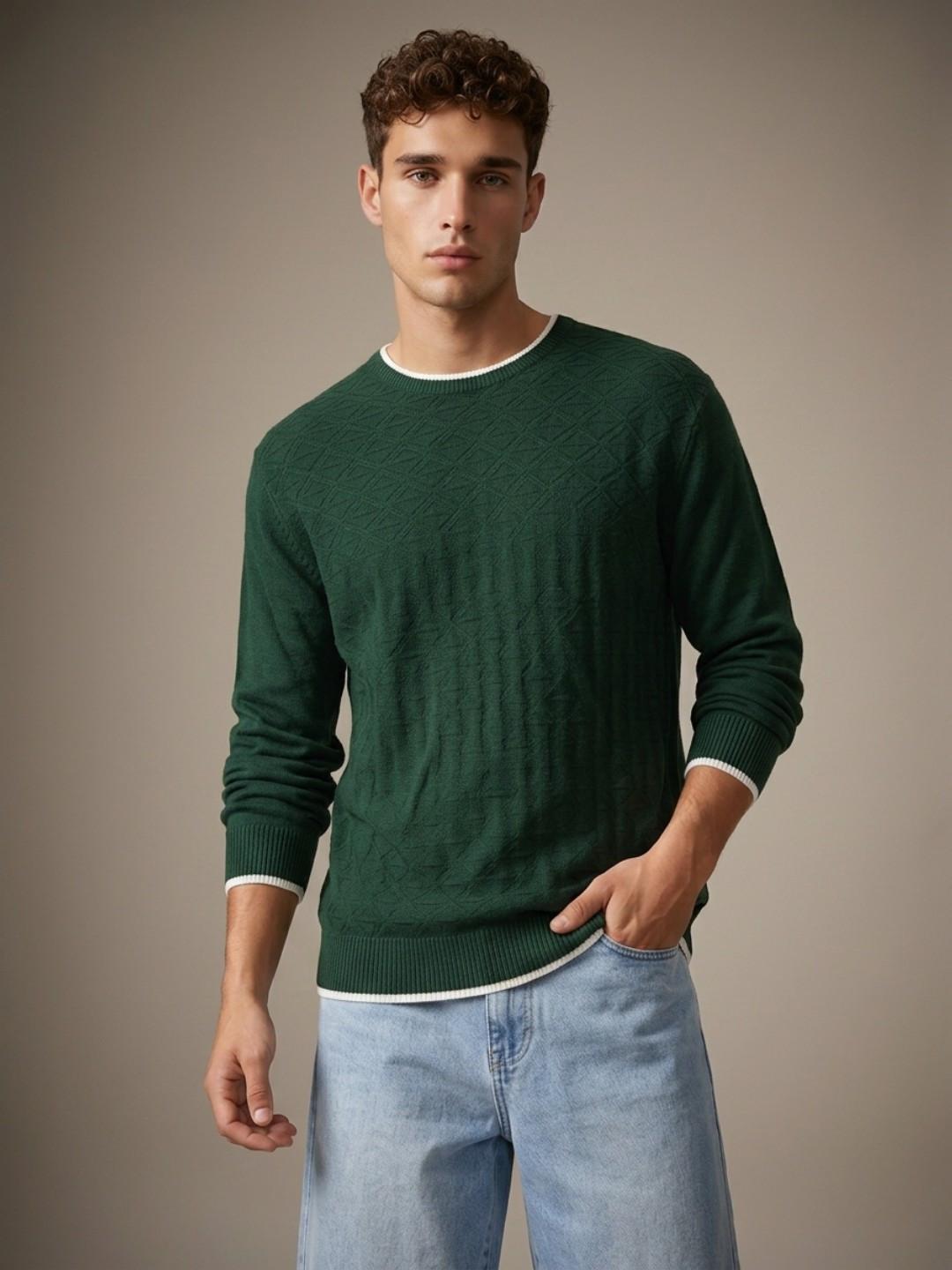 glitchez Geometric Designed Knitted Pullover
