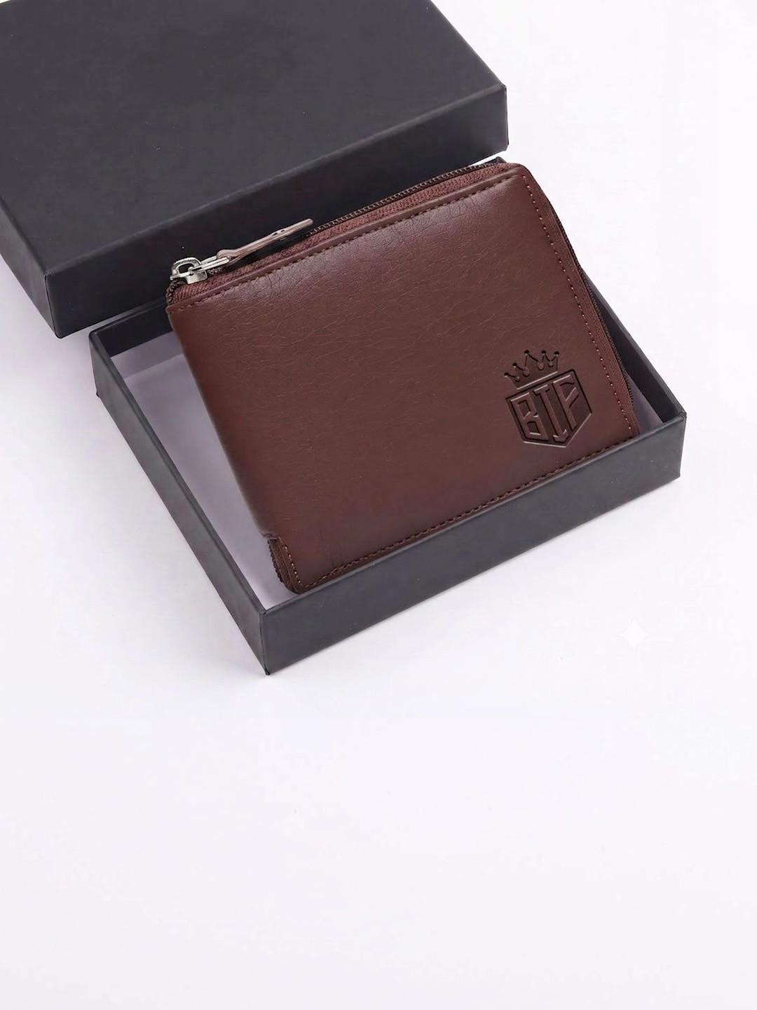 BIF Men Textured PU Two Fold Wallet