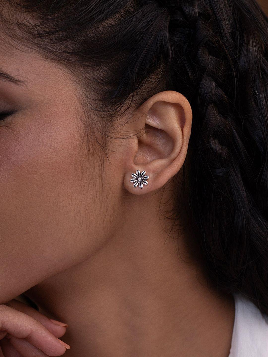 SHAYA Contemporary Studs Silver Earrings