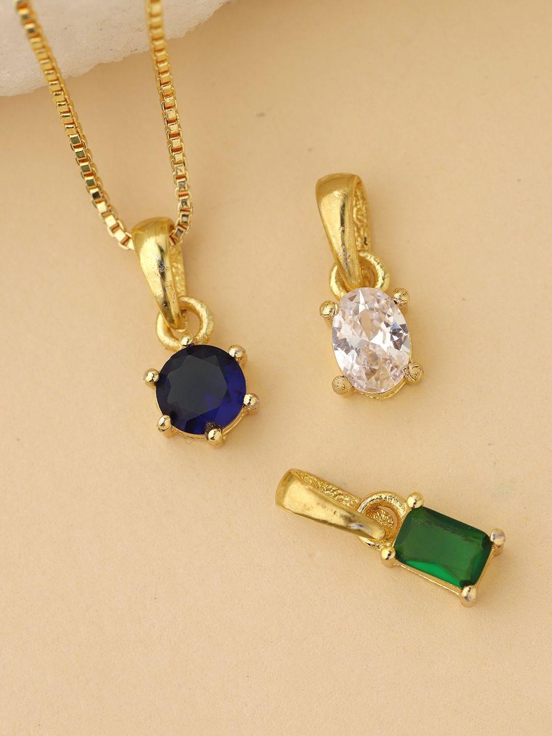 Voylla Gold-Plated Contemporary Pendants with Chains