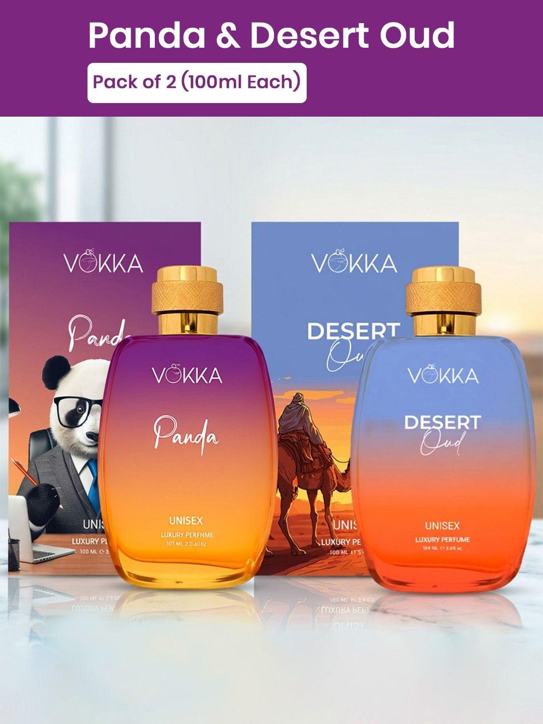 VOKKA Unisex Set Of 2 Panda & Desert Oud Long-Lasting Perfumes - 100 ml Each