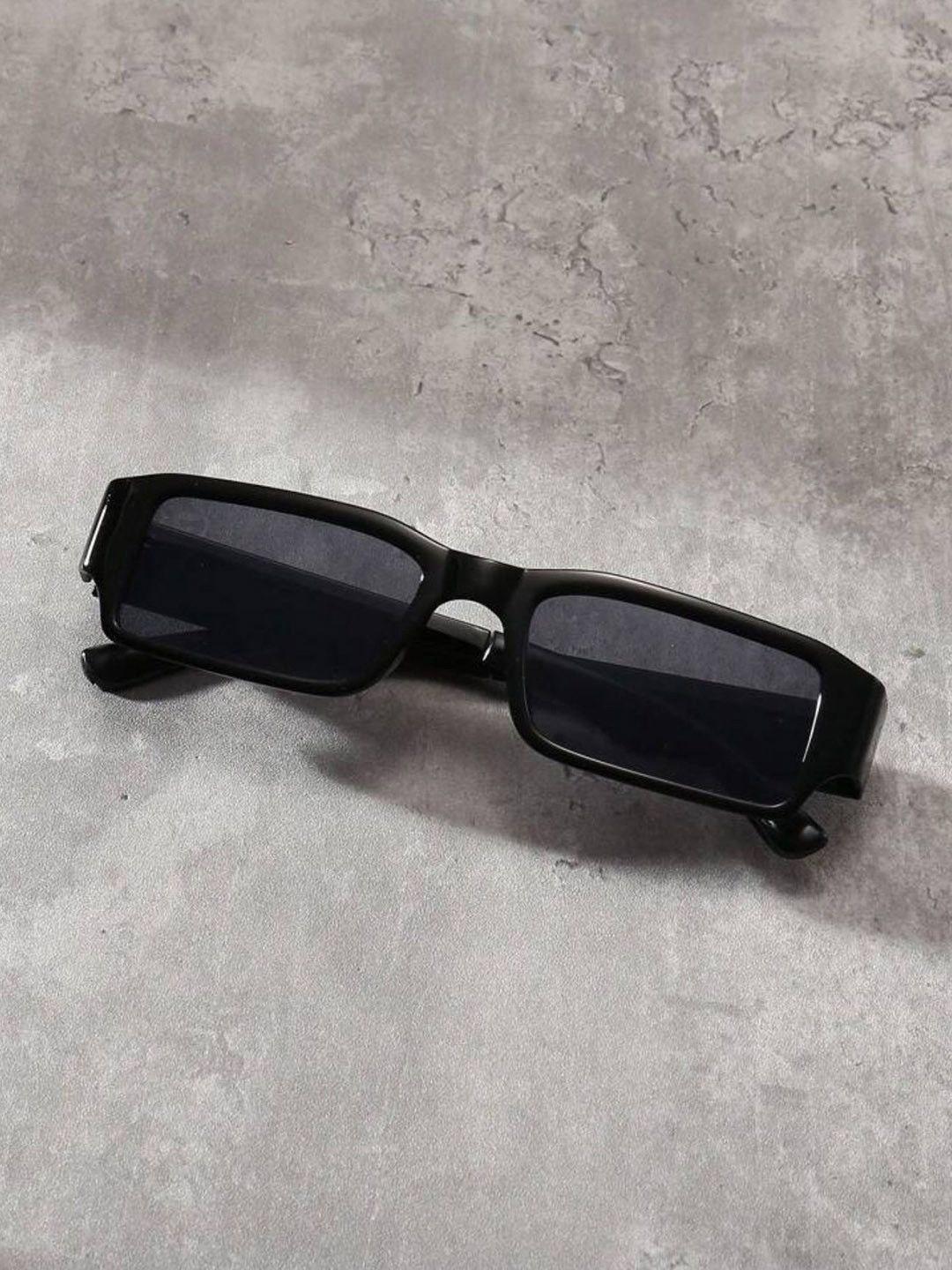 IFLASH Unisex Rectangle Sunglasses with UV Protected Lens 22002 MC STAN NEW BLK