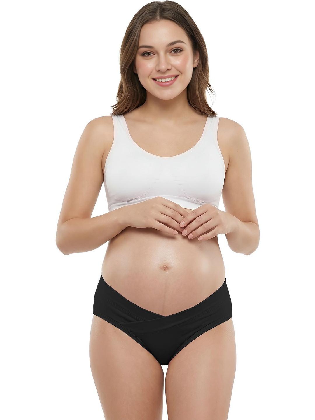 DClub Women Pack of 2 Anti Microbial Seamless Cotton Maternity Briefs