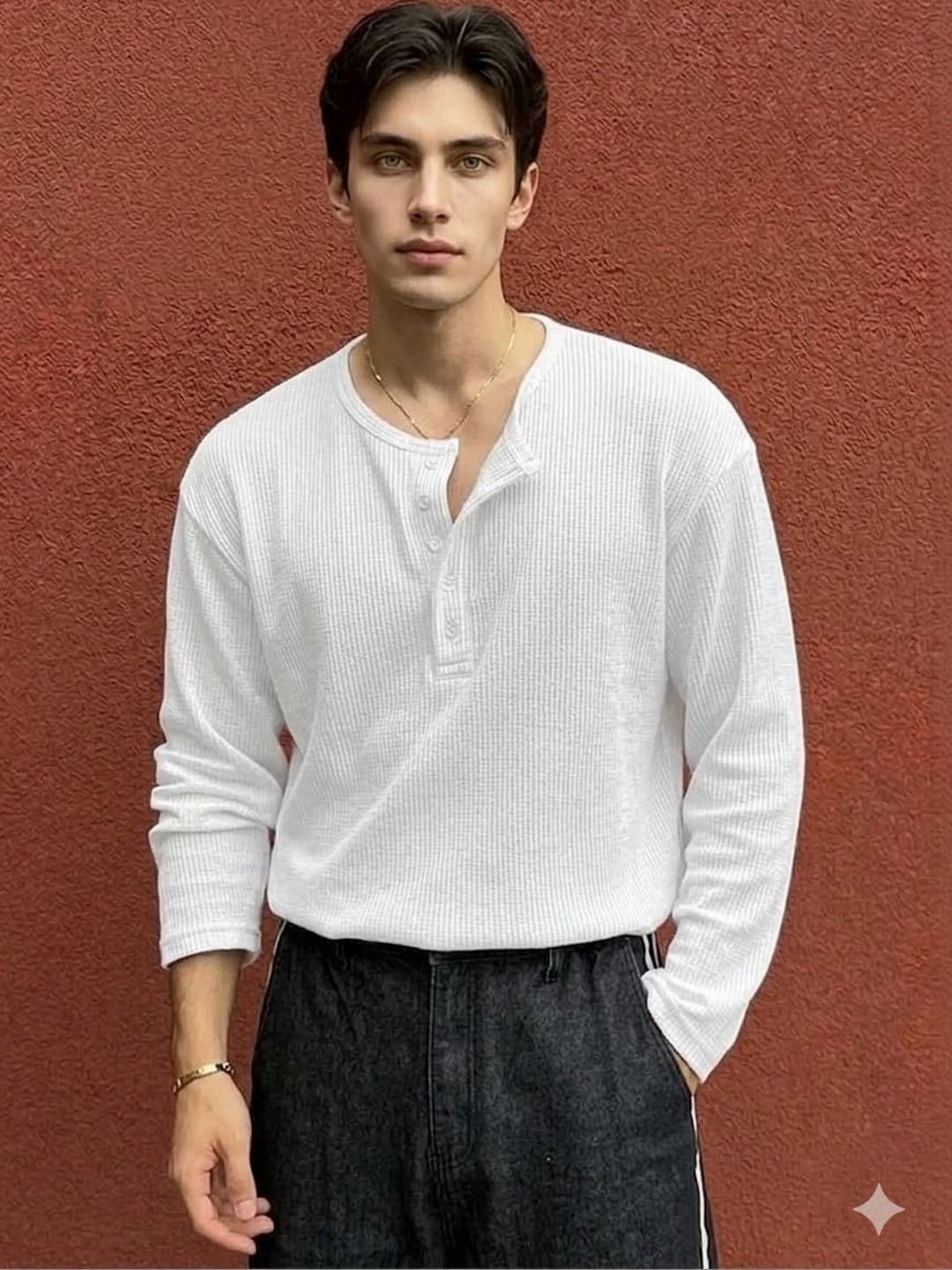 Netclick Men Henley Neck T-shirt