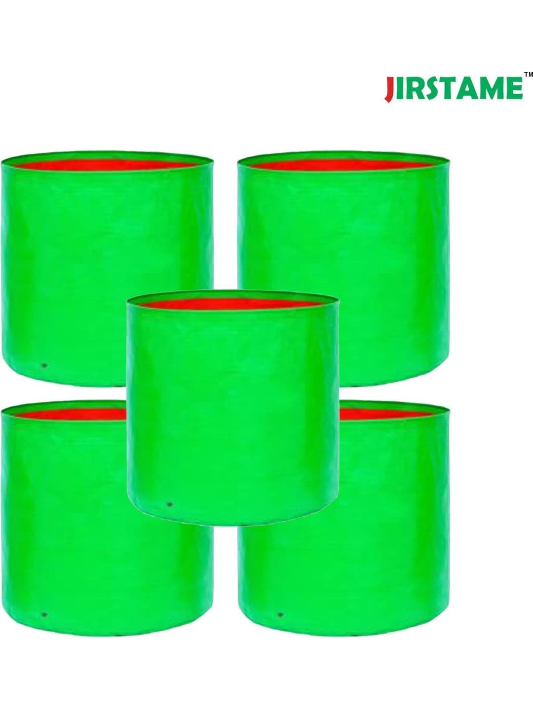 JIRSTAME 5-Pcs Green & Red Round Planters