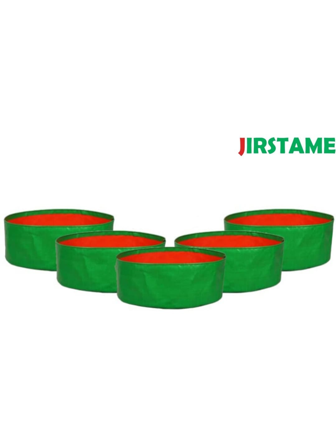 JIRSTAME 5-Pcs Green & Red Round Planters