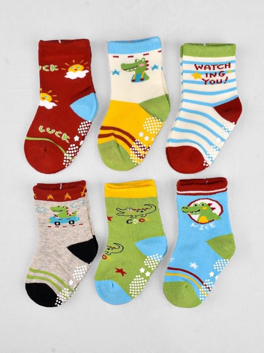 Nicsy Unisex Kids Pack of 5 Cotton Patterned Ankle Length Socks