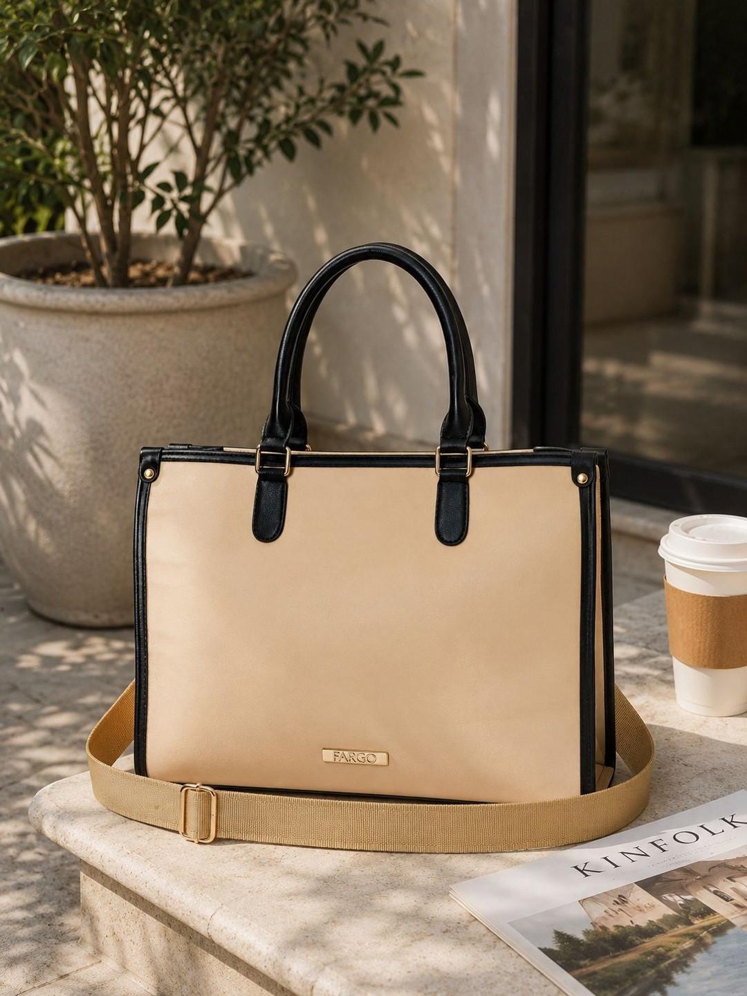 FARGO Vegan Leather Regal Structured Tote Bag