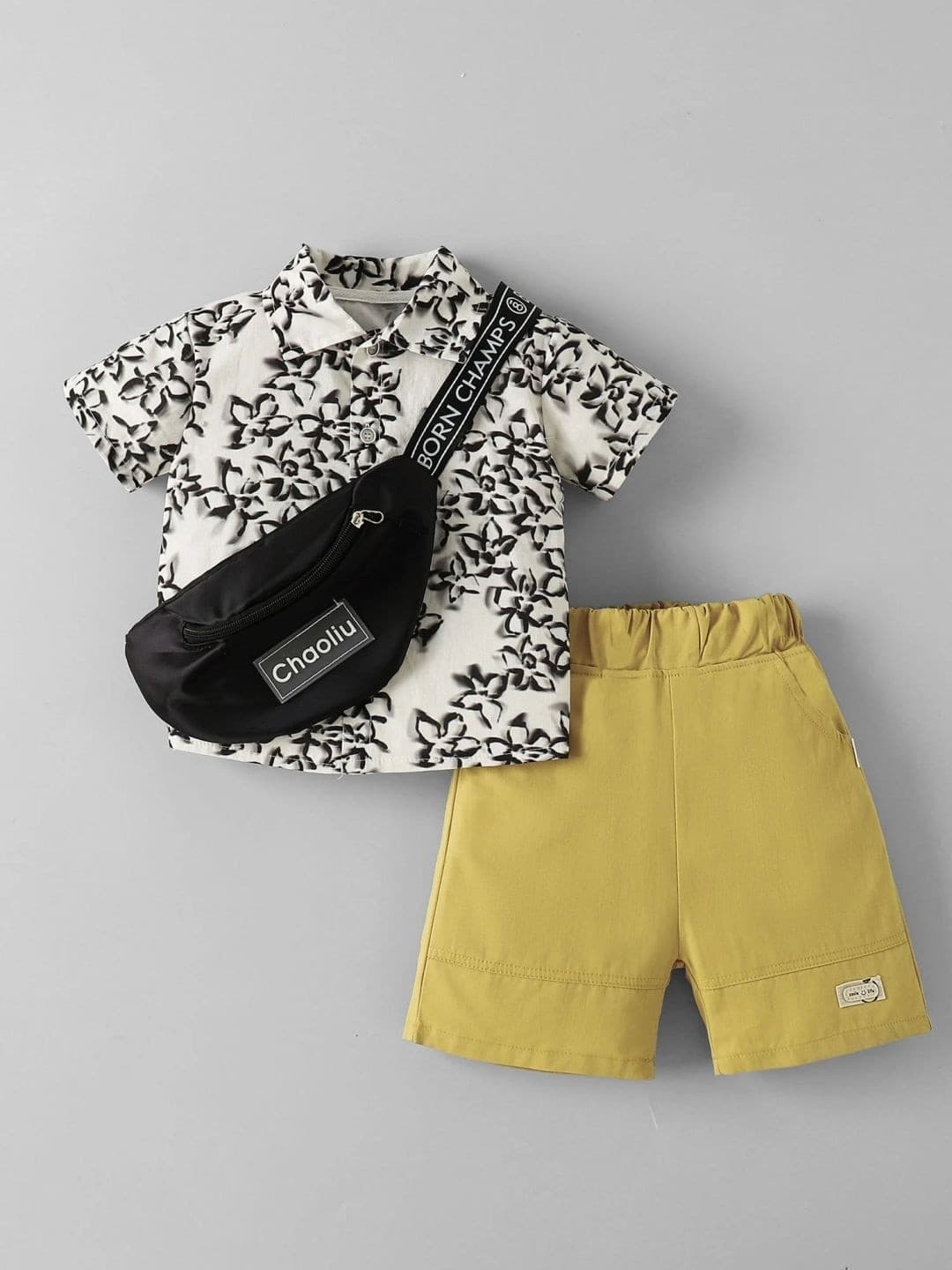 Hopscotch Boys Printed Shirt with Shorts