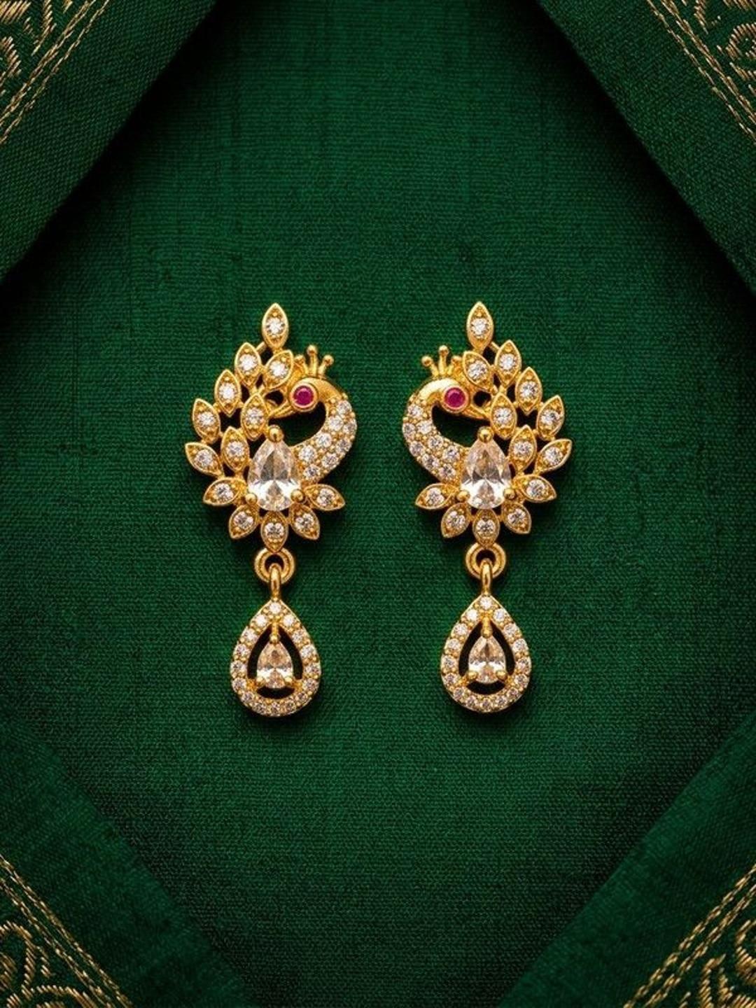 Talish Peacock Shaped Drop Earrings