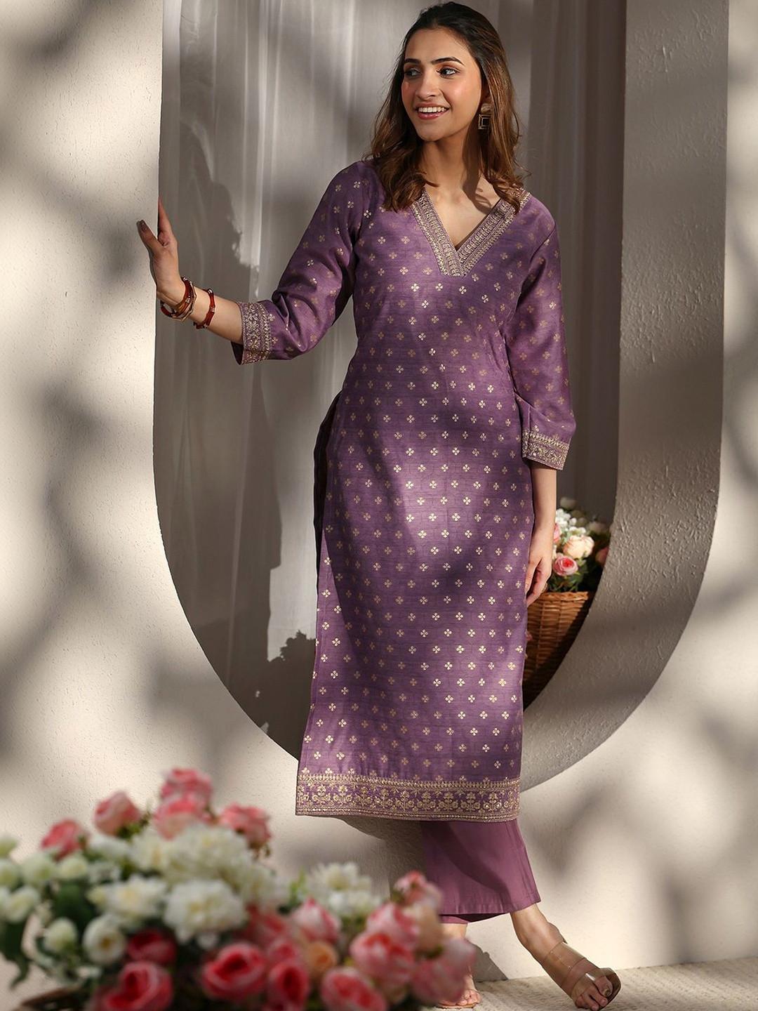 Libas Women Ethnic Motifs Printed Chanderi Silk Kurta