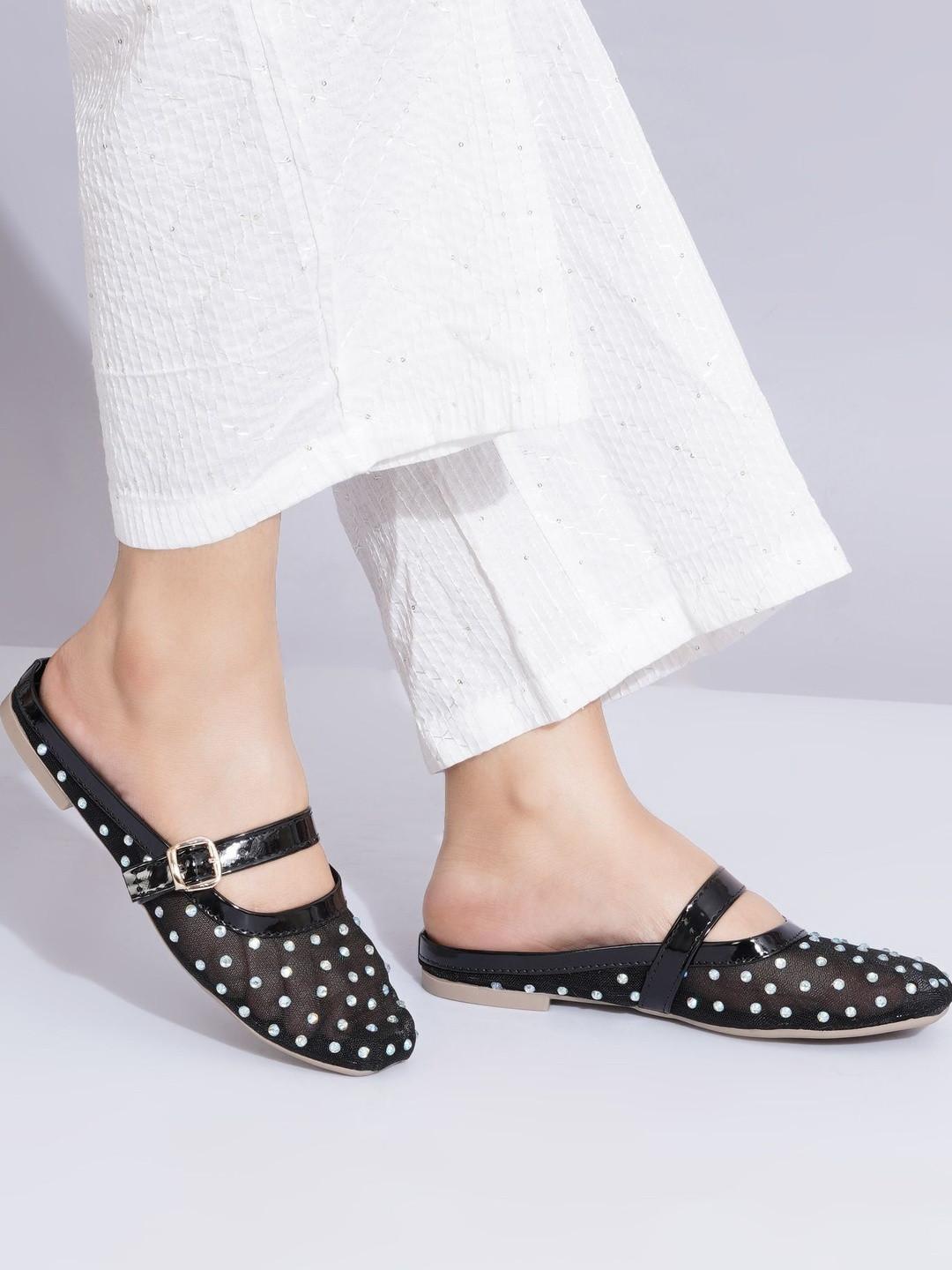 SELFIEE Women Embellished Mules Flats