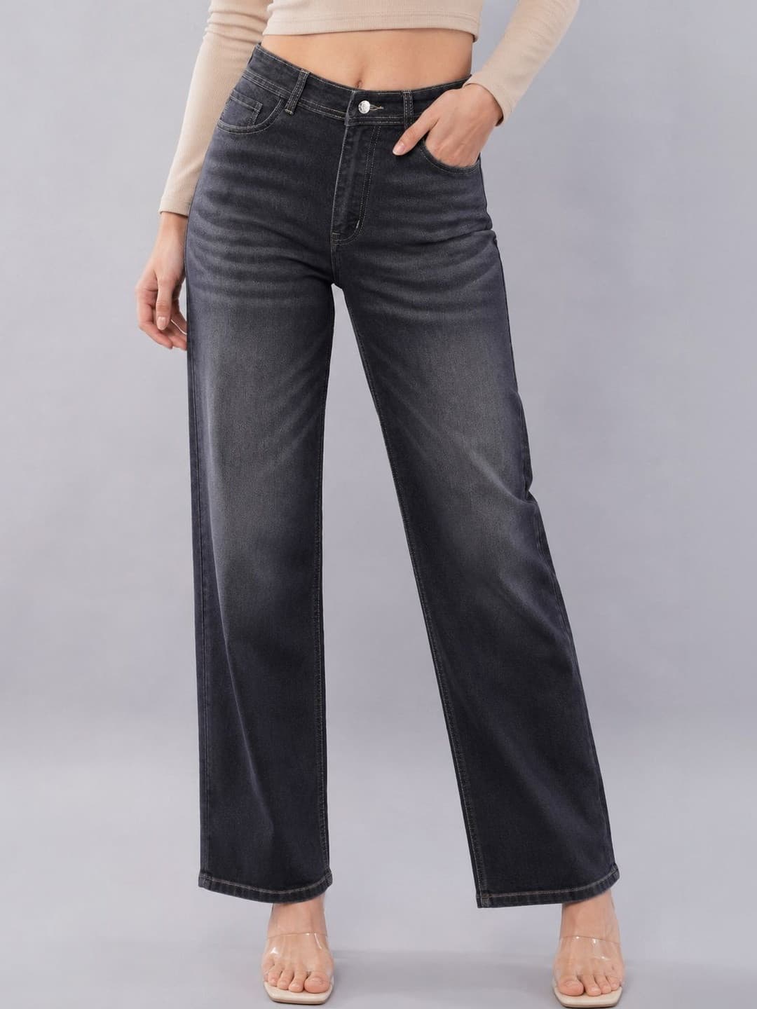 NIVASU Women Mid-Rise Light Fade Stretchable Jeans