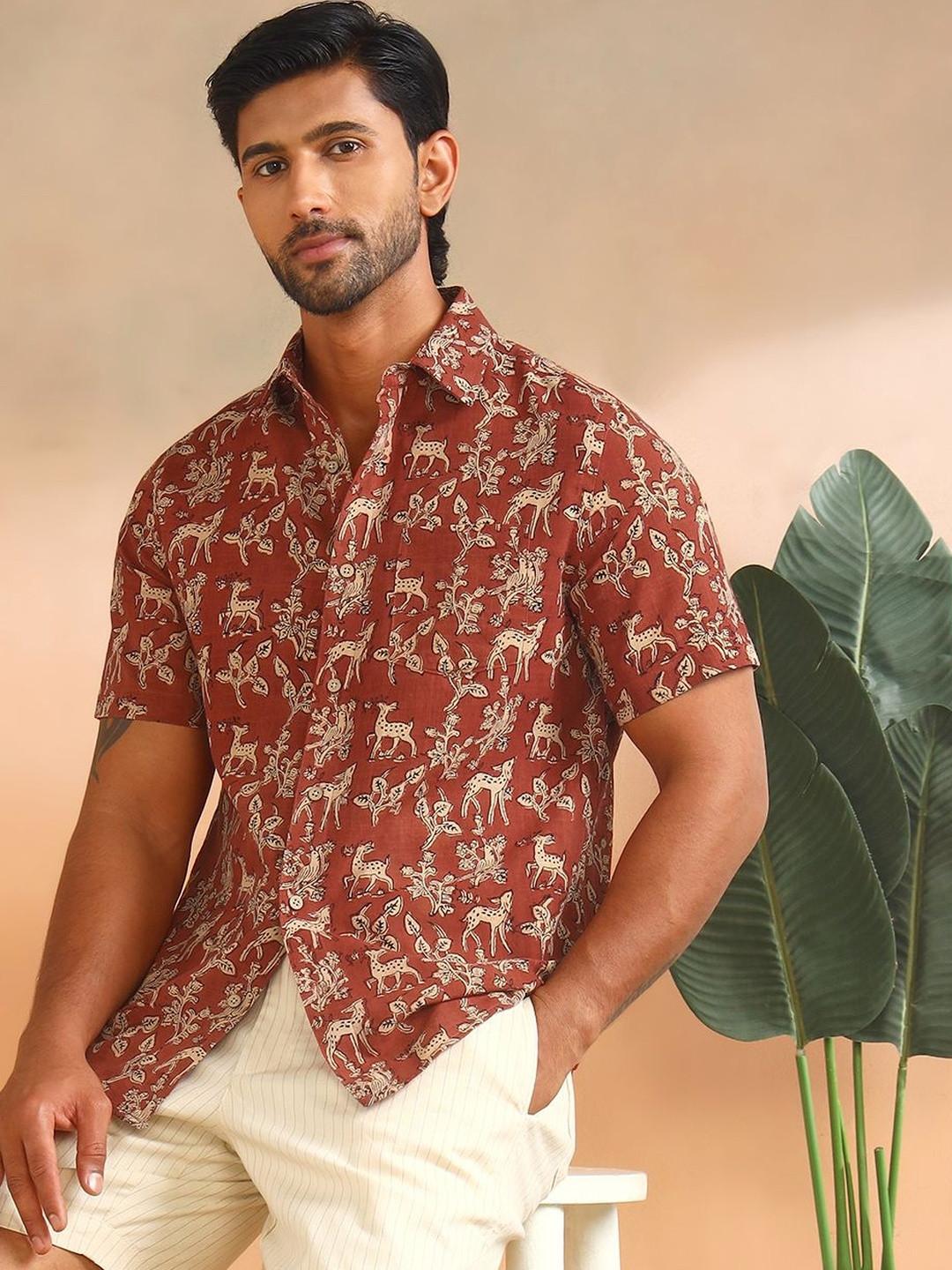 Fabindia Men Slim Fit Animal Printed Casual Shirt