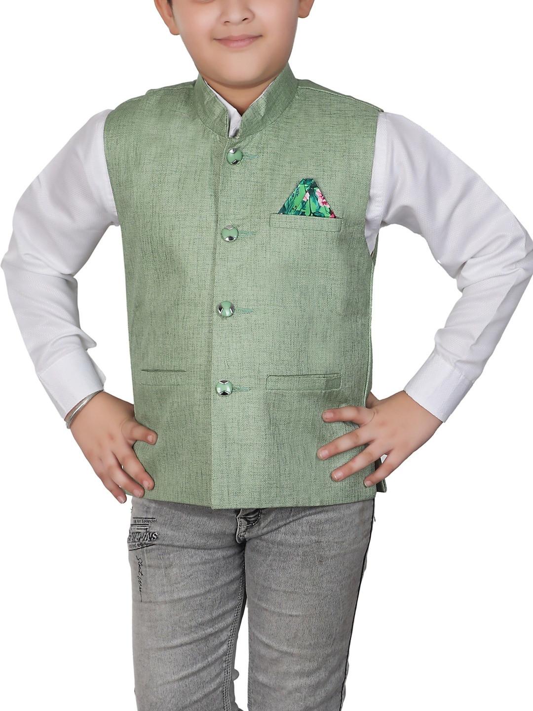 Seetoo Boys Lapel Collar Woven Formal Waistcoat