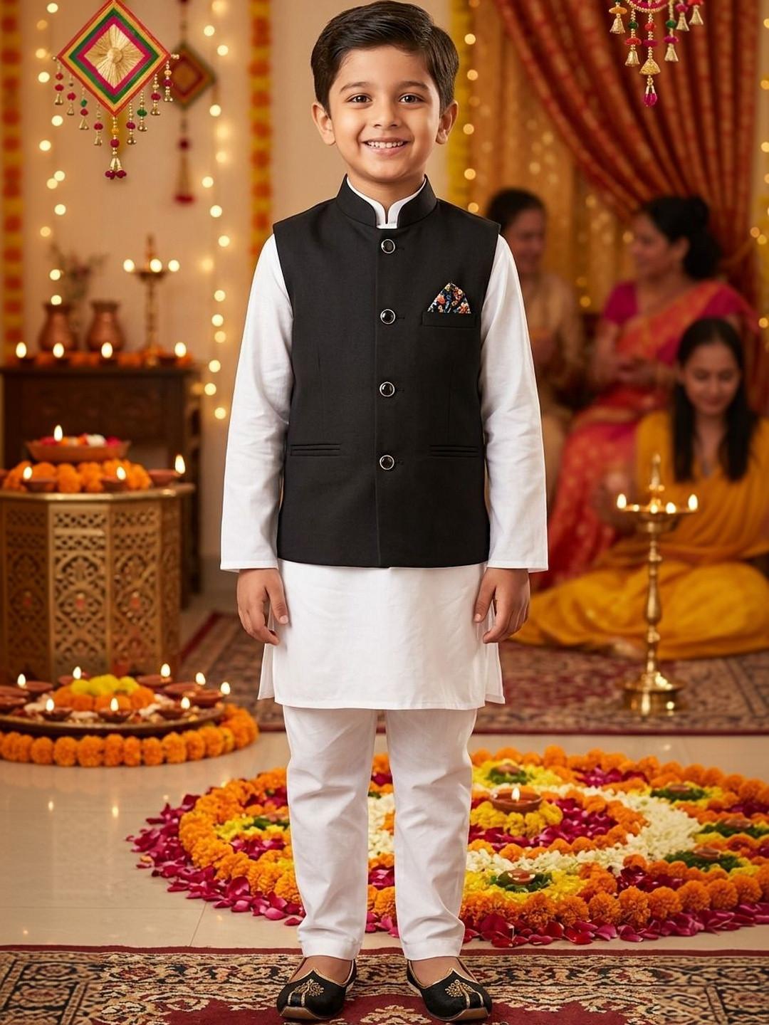 Seetoo Boys Lapel Collar Woven Formal Waistcoat