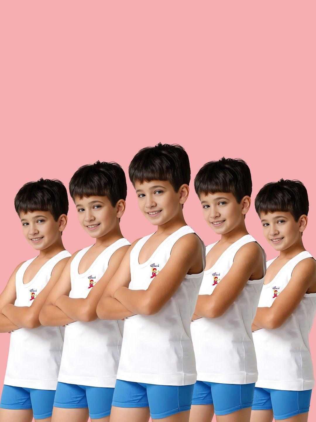 Renox Boys Pack of 5 Assorted Cotton Undershirt