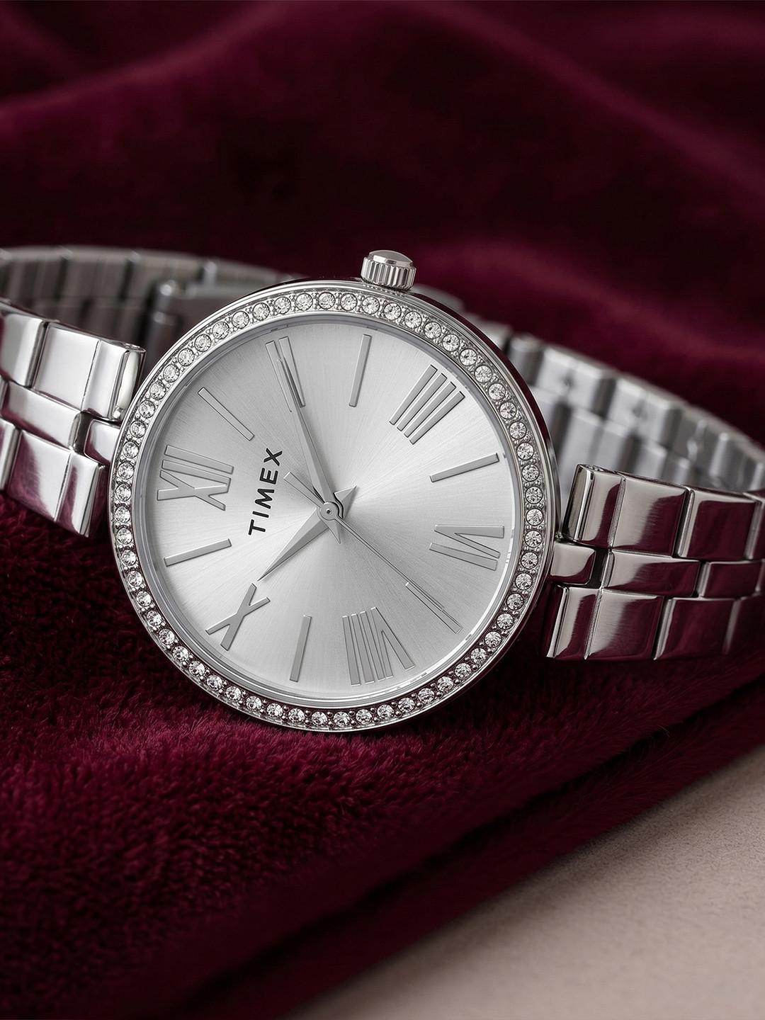 Timex Women Brass Dial & Bracelet Style Straps Analogue Watch - TWEL22500