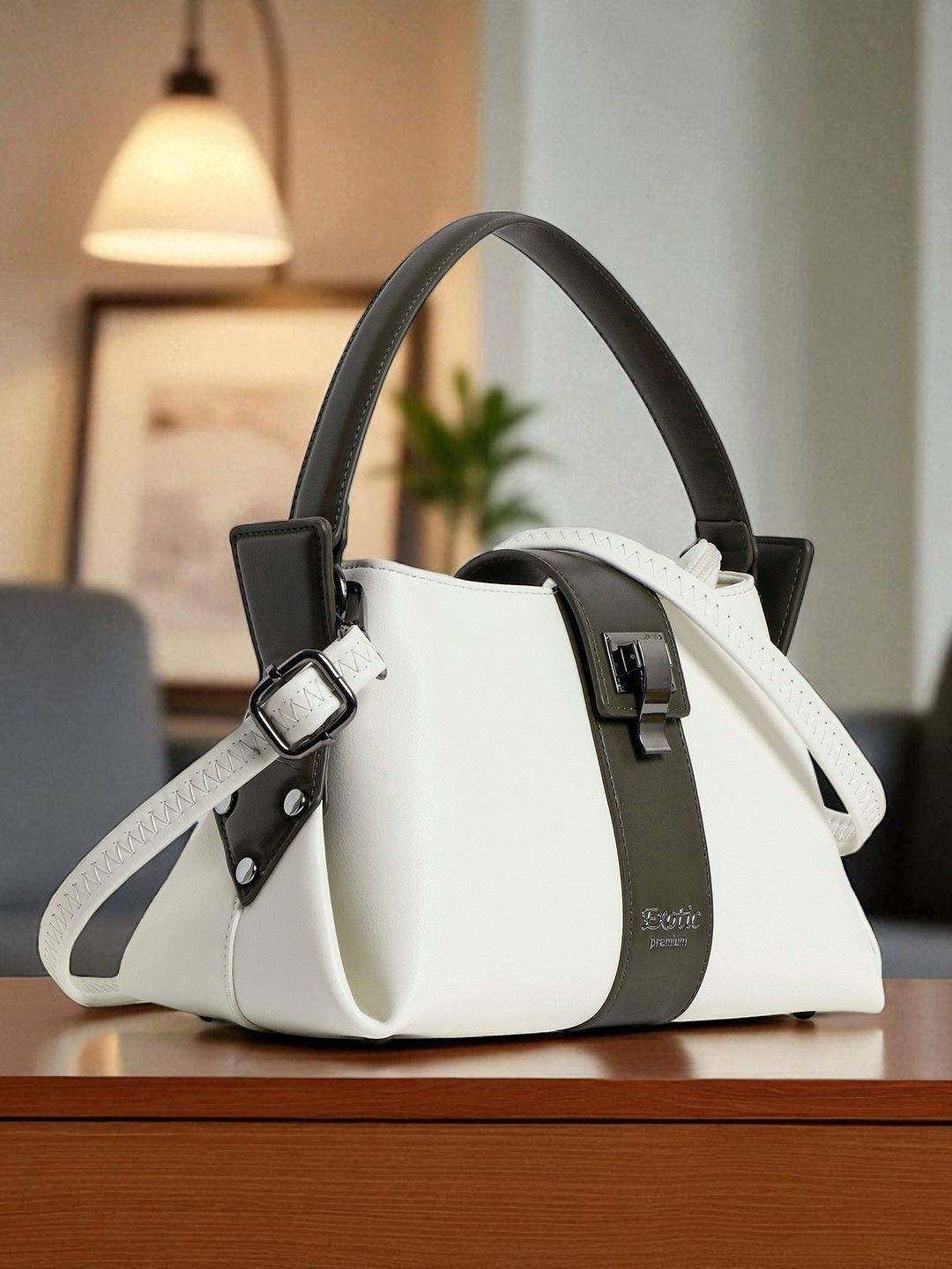 Exotic Structured Handheld Bag With Detachable Sling Strap