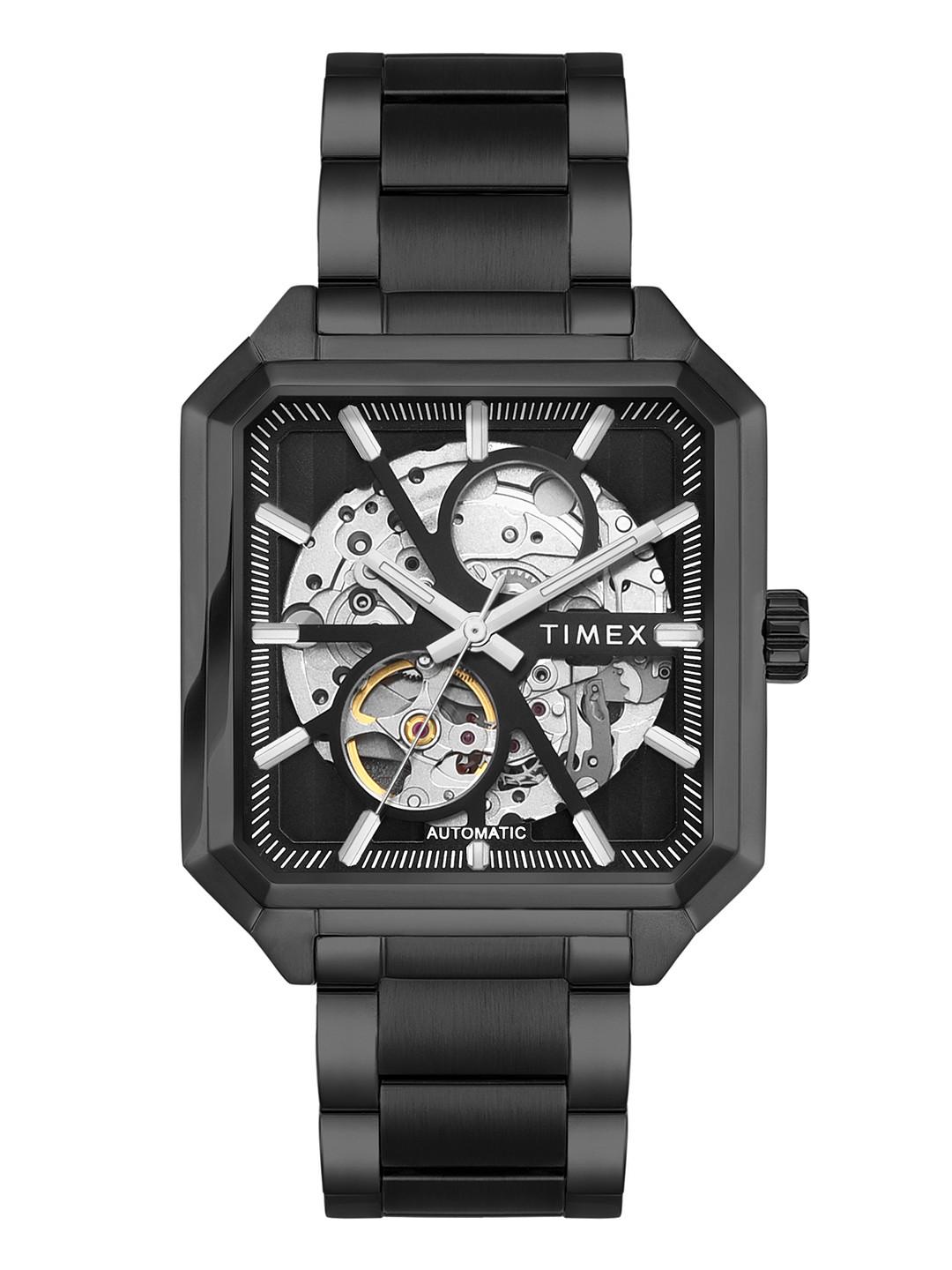 Timex Skeleton Dial & Stainless Steel Bracelet Style Straps Analogue Watch