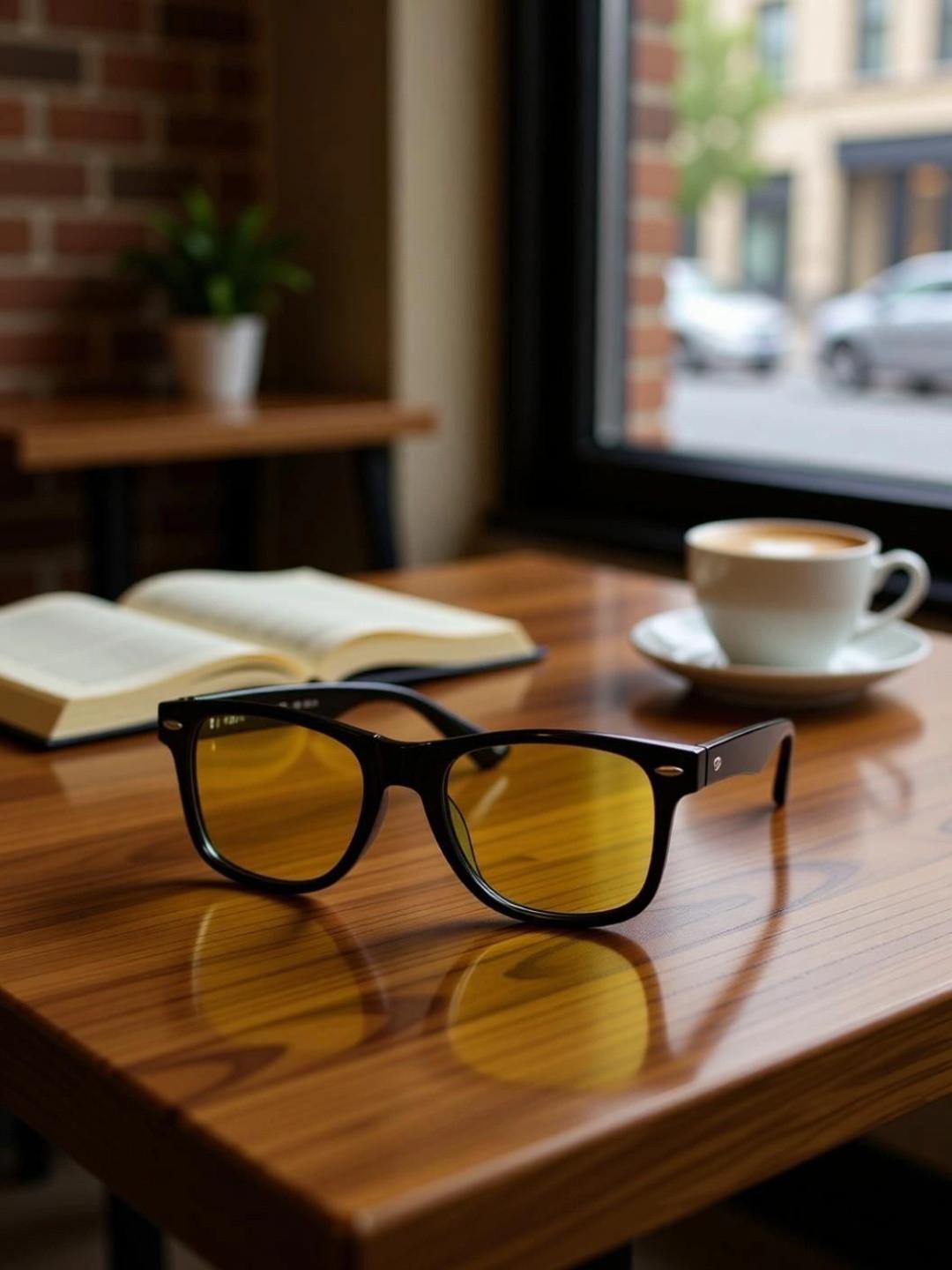 SPADEACES Unisex Yellow Lens & Black Wayfarer Sunglasses with