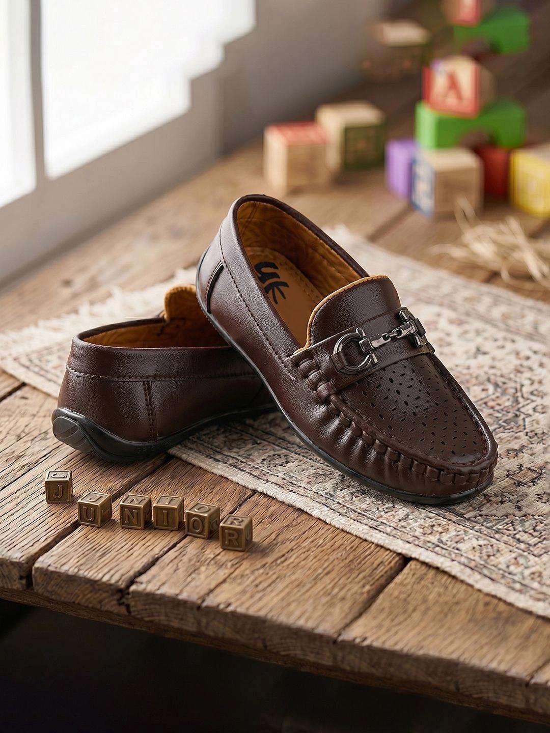 YK Boys Perforations Loafers