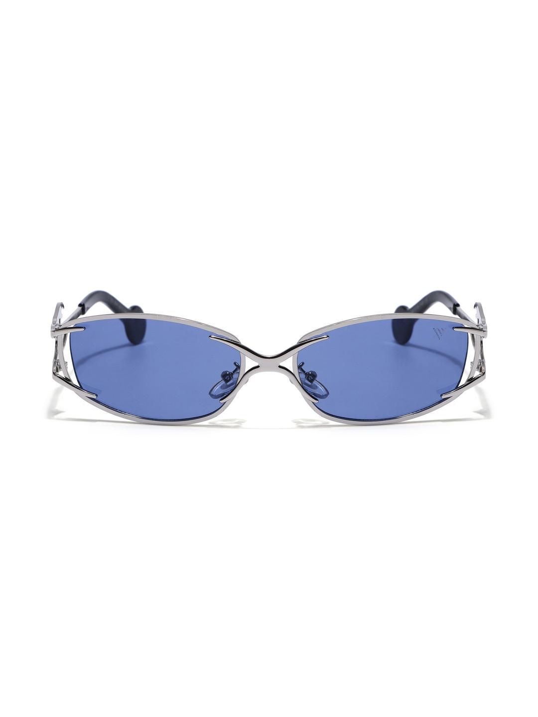 Voyage Unisex Blue Lens & Silver-Toned Other Sunglasses with